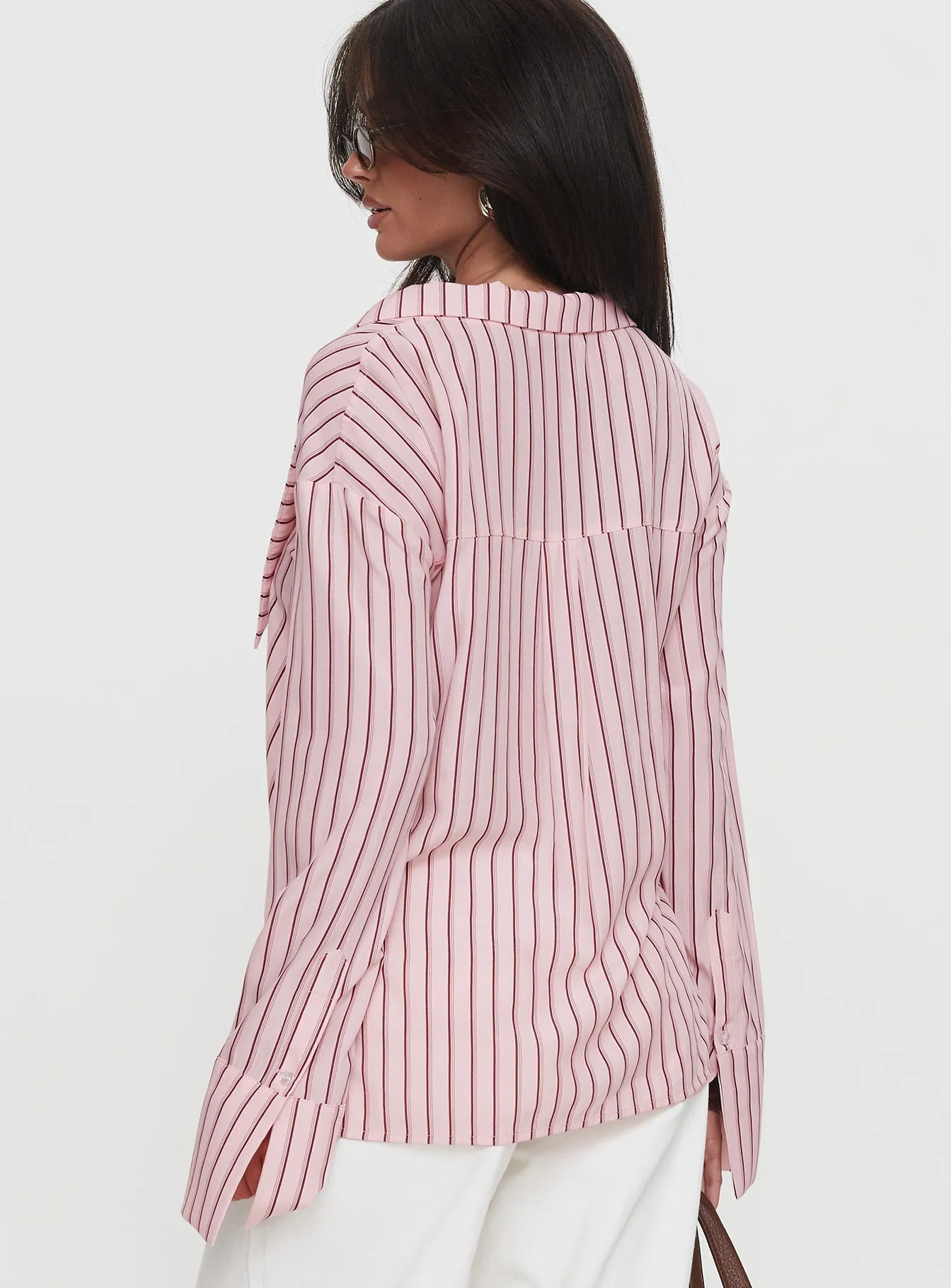 Calistoga Deep Collar Shirt Pink Stripe sold by Princess Polly product image thumbnail 4