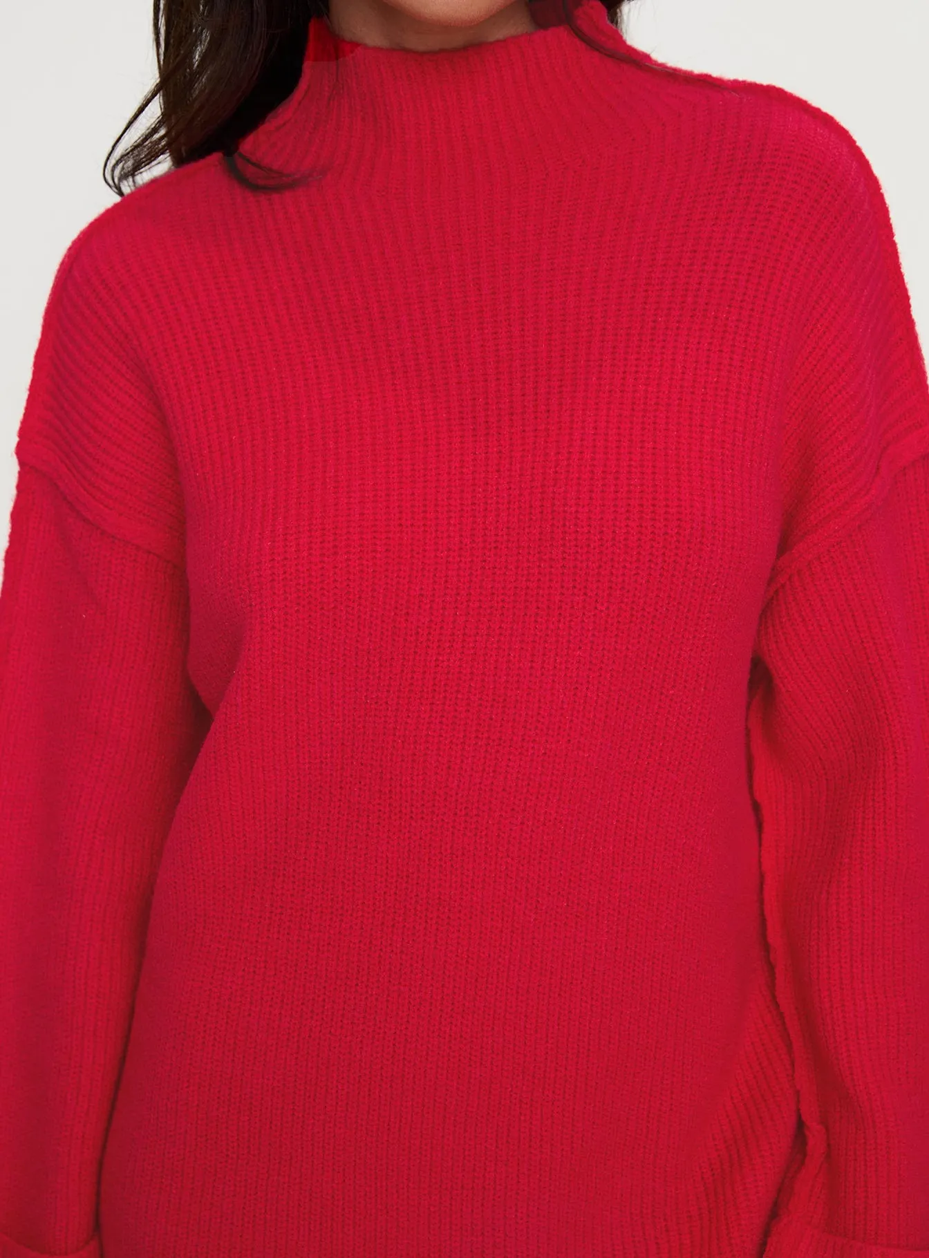 Weslie Long Sleeve Knit Mini Dress Red sold by Princess Polly product image thumbnail 5