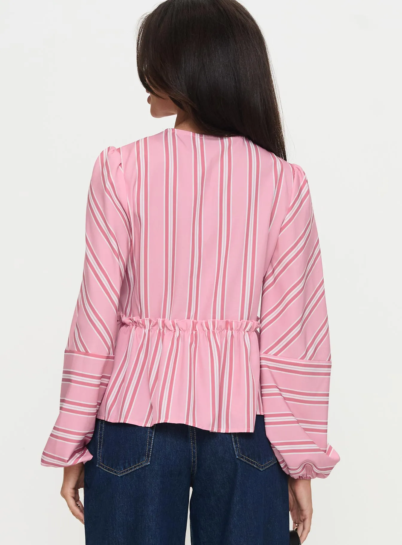 Cindylou Long Sleeve Top Pink Stripe sold by Princess Polly product image thumbnail 4