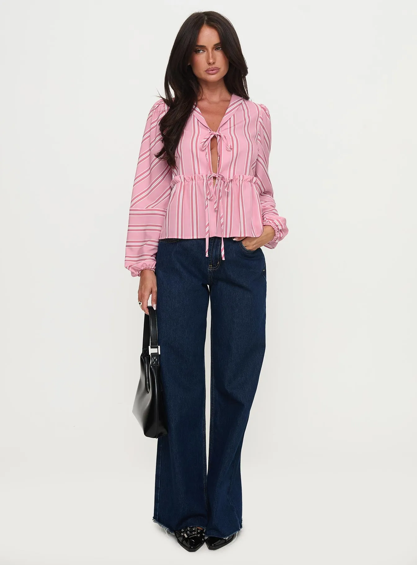 Cindylou Long Sleeve Top Pink Stripe sold by Princess Polly product image thumbnail 2