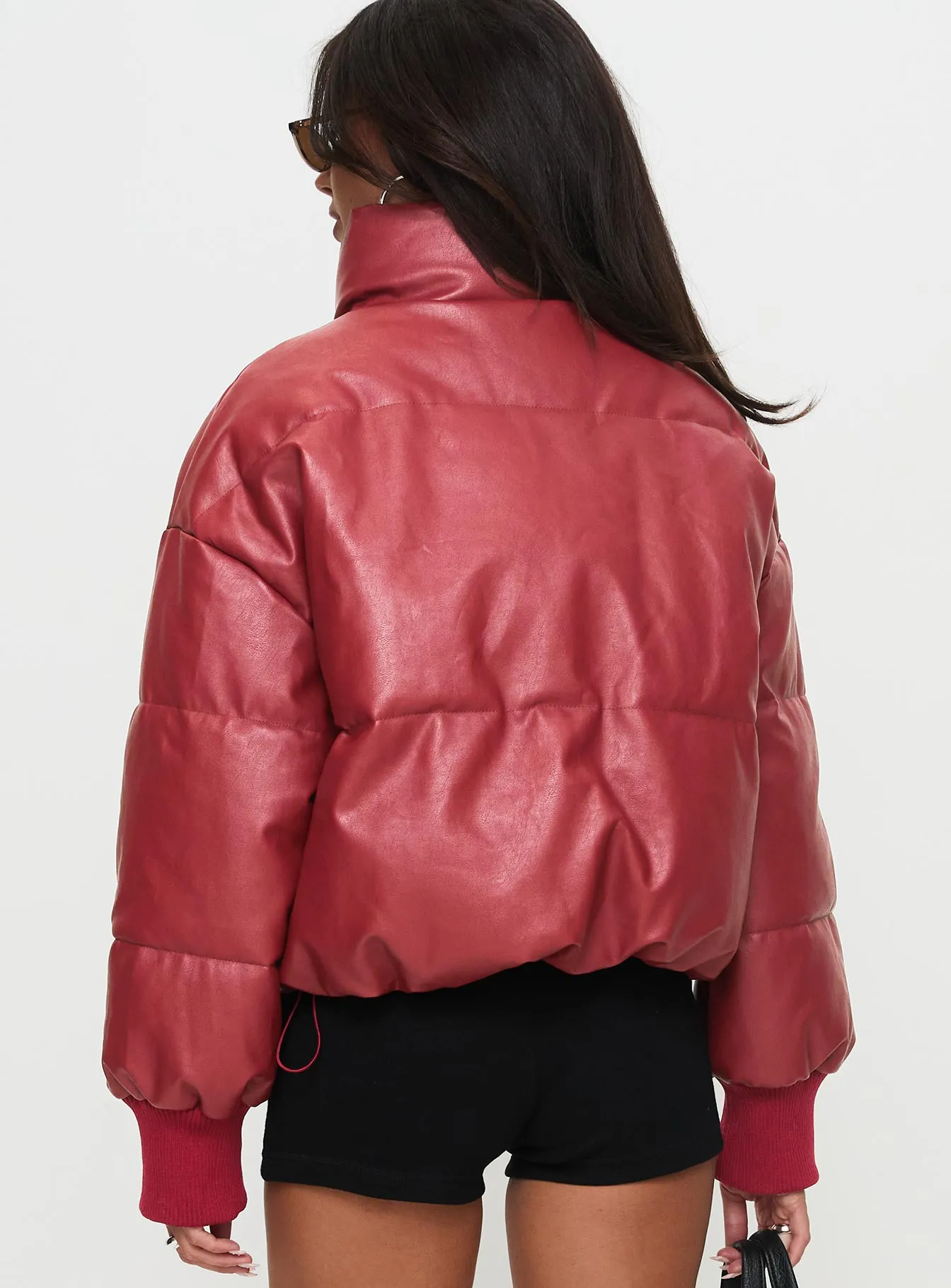 Myler Puffer Jacket Burgundy sold by Princess Polly product image thumbnail 5