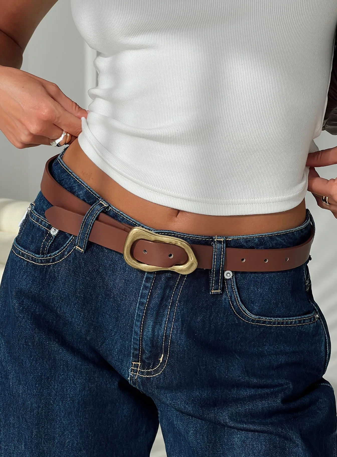 Leto Belt Brown / Gold sold by Princess Polly