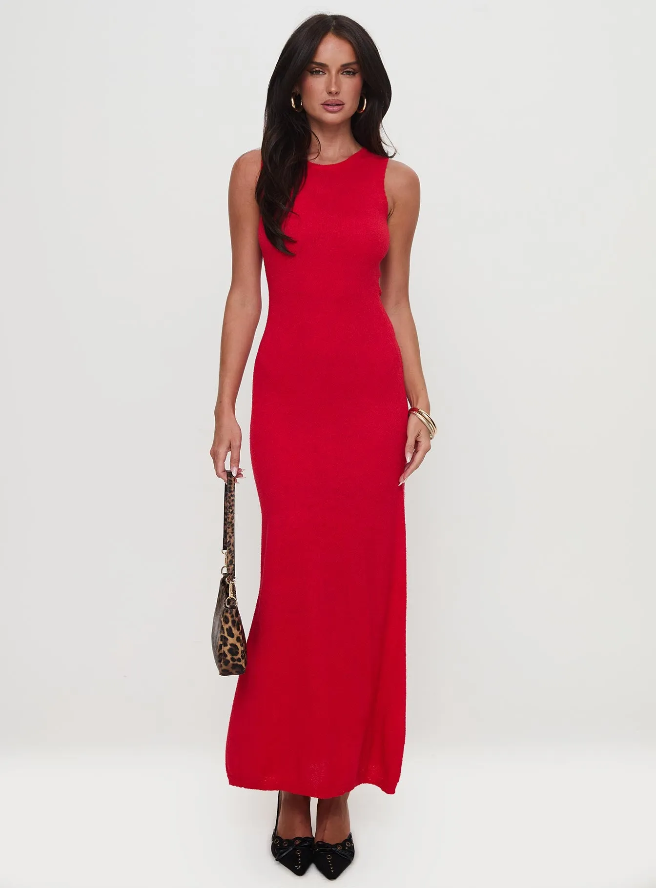 Maebie Knit Maxi Dress Red sold by Princess Polly product image thumbnail 2