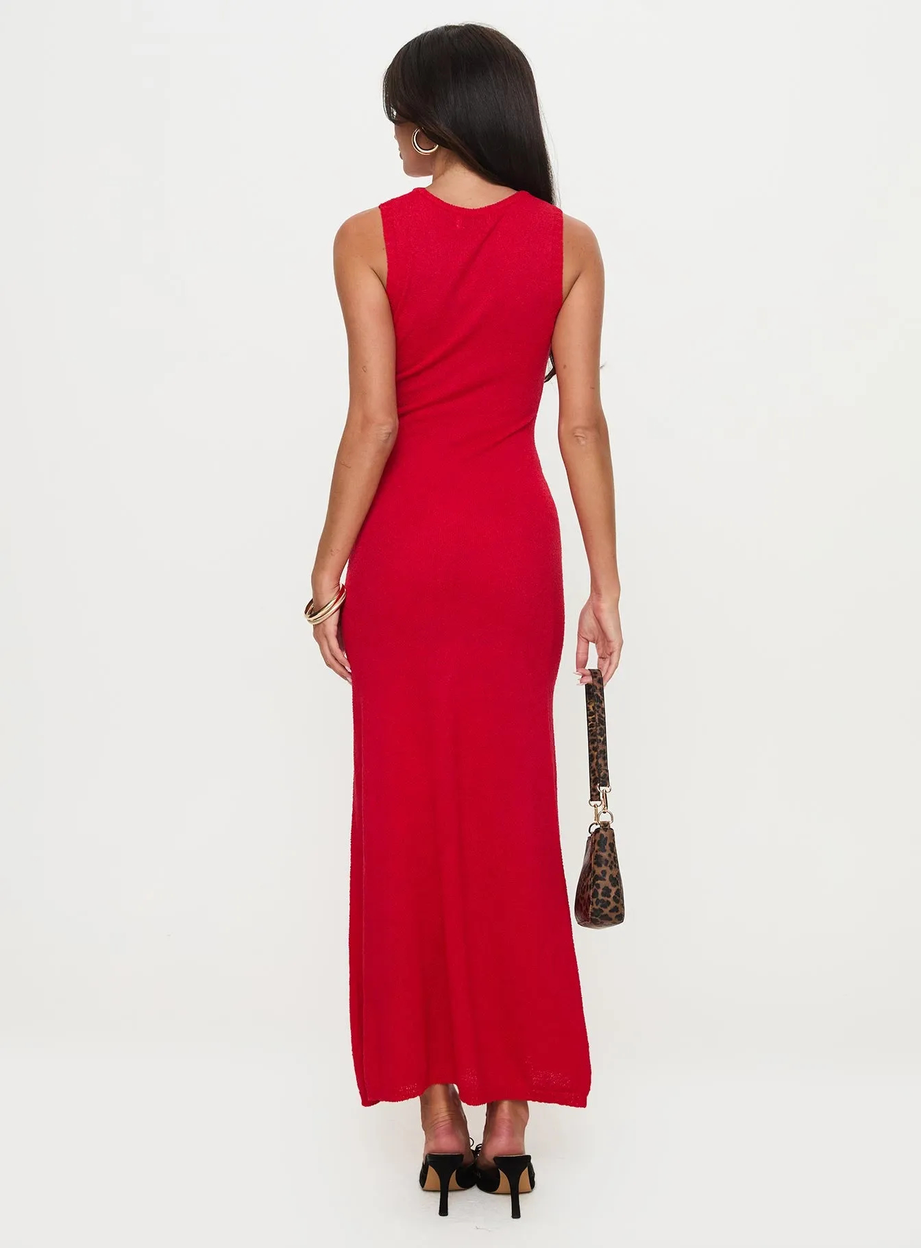 Maebie Knit Maxi Dress Red sold by Princess Polly product image thumbnail 5
