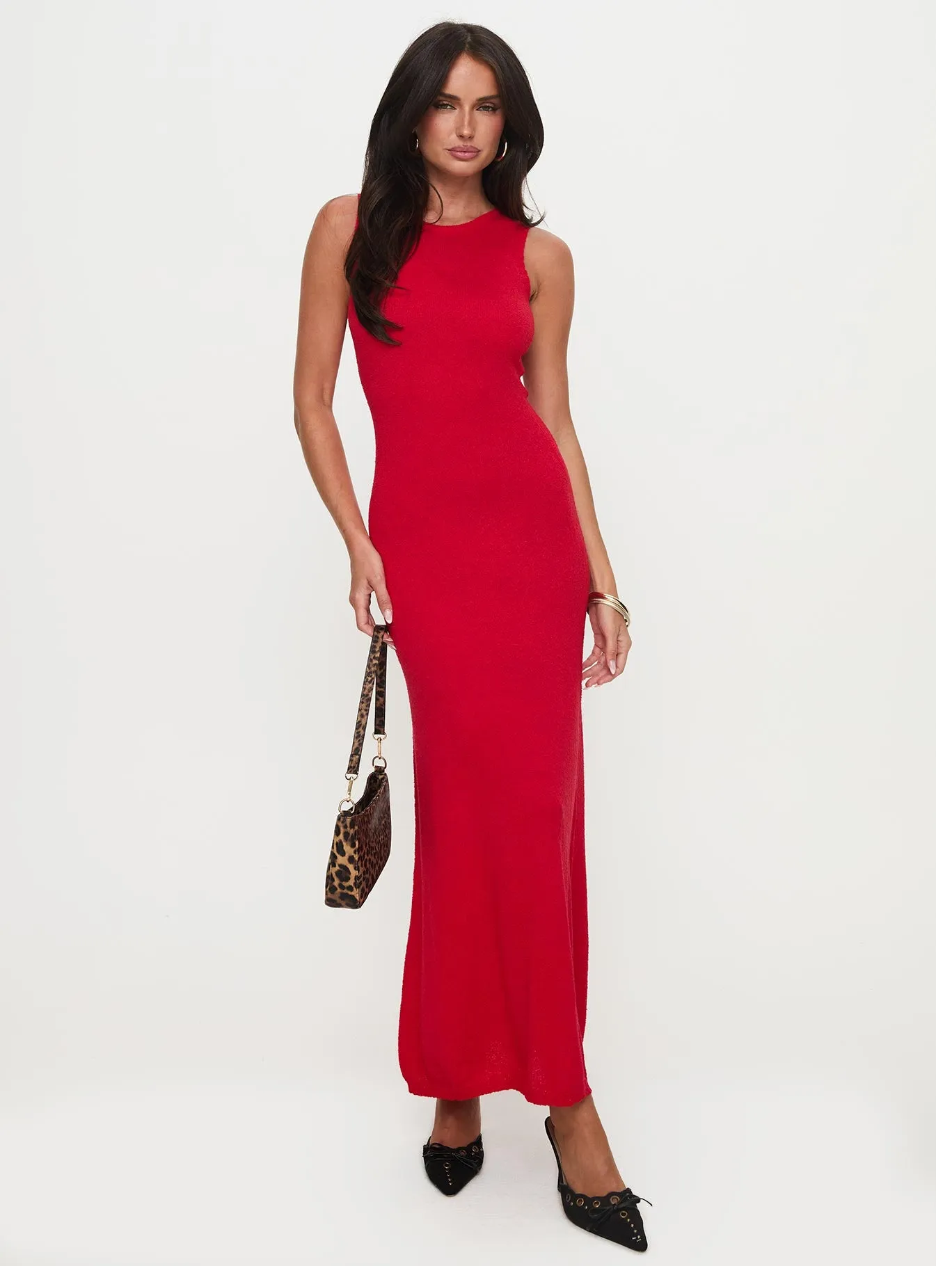 Maebie Knit Maxi Dress Red sold by Princess Polly product image thumbnail 3