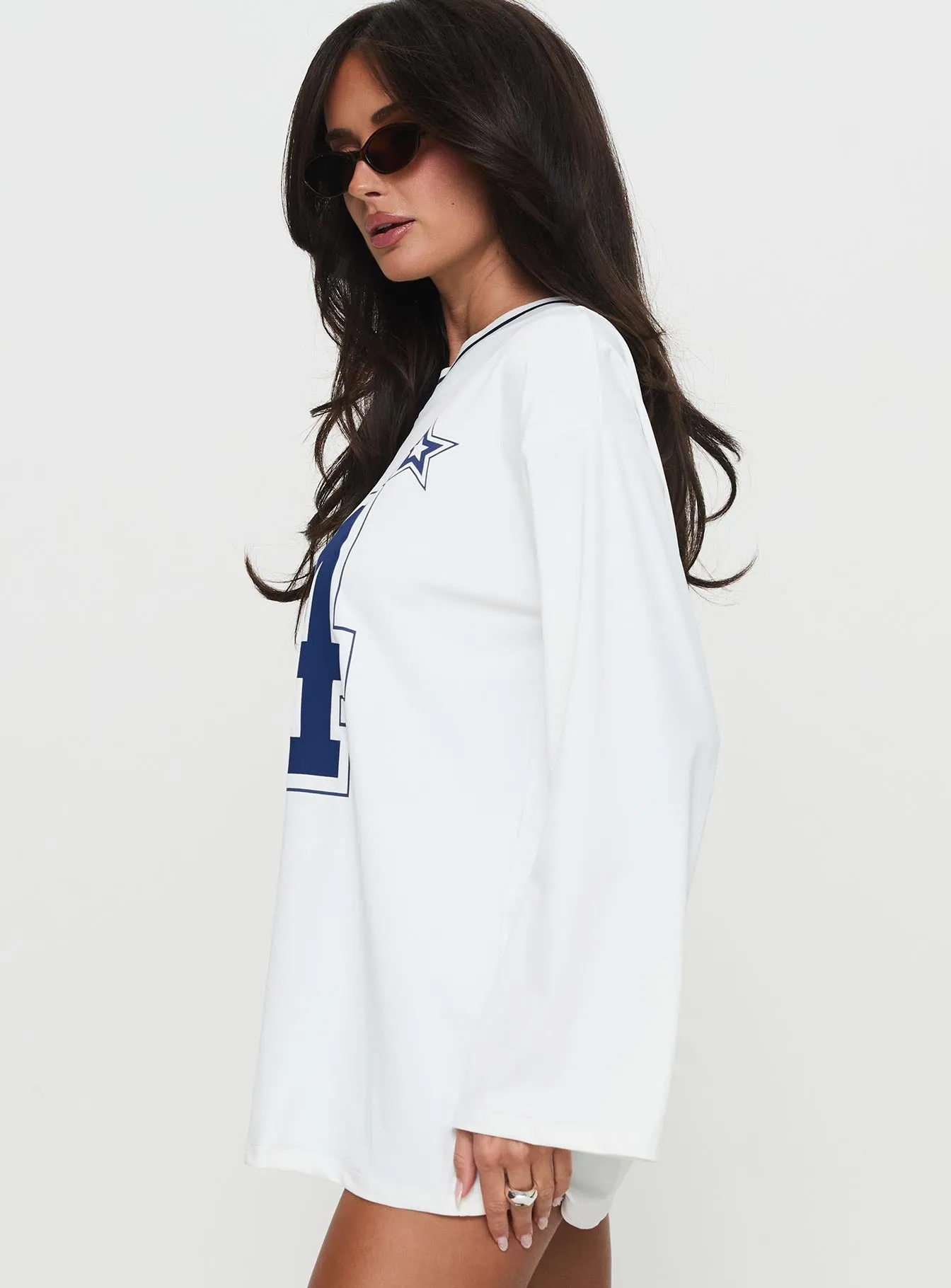 Star Player Long Sleeve Top White sold by Princess Polly product image thumbnail 4