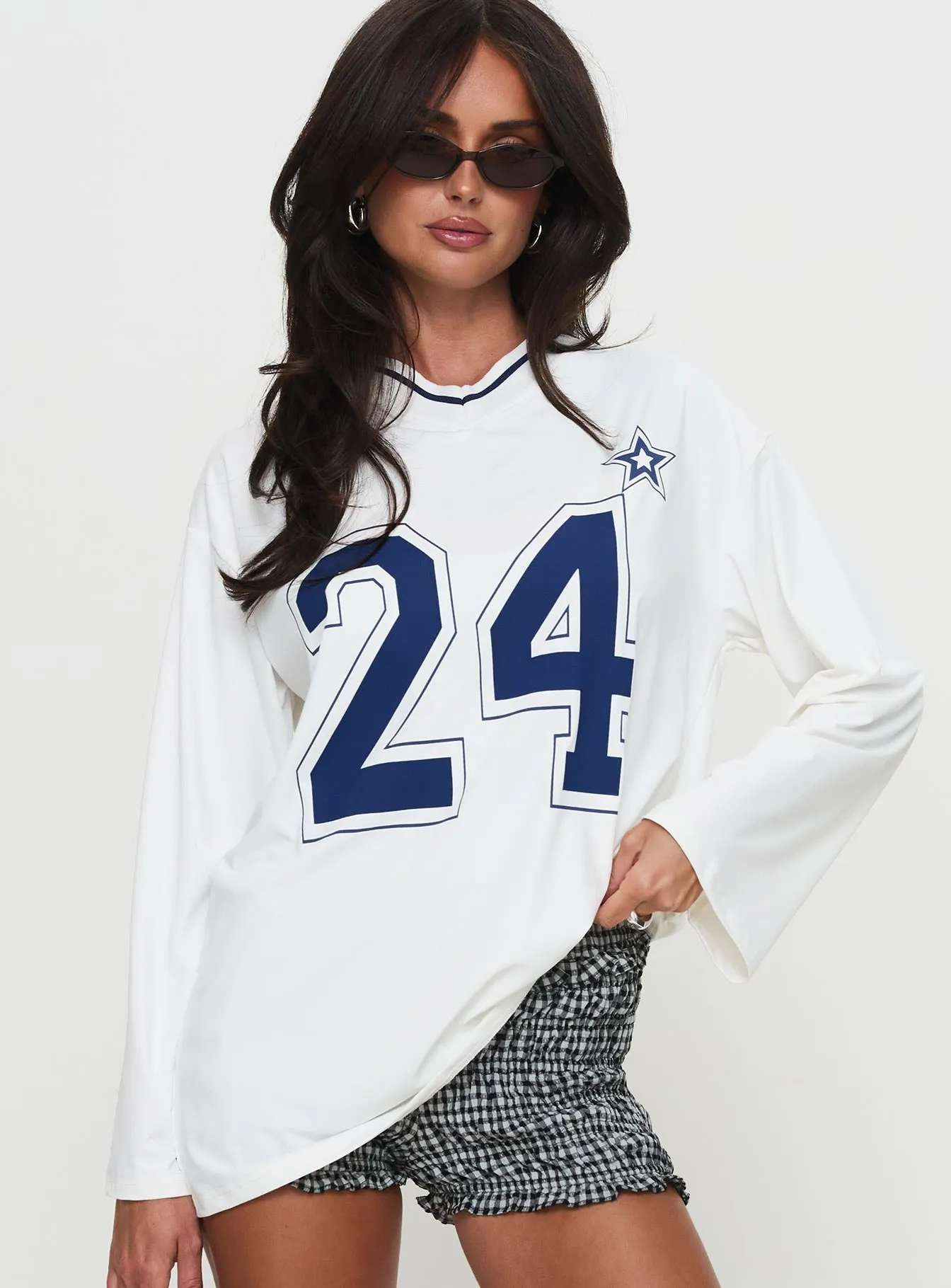 Star Player Long Sleeve Top White sold by Princess Polly product image thumbnail 2