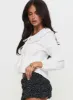 Floating Along Collared Long Sleeve Top White sold by Princess Polly