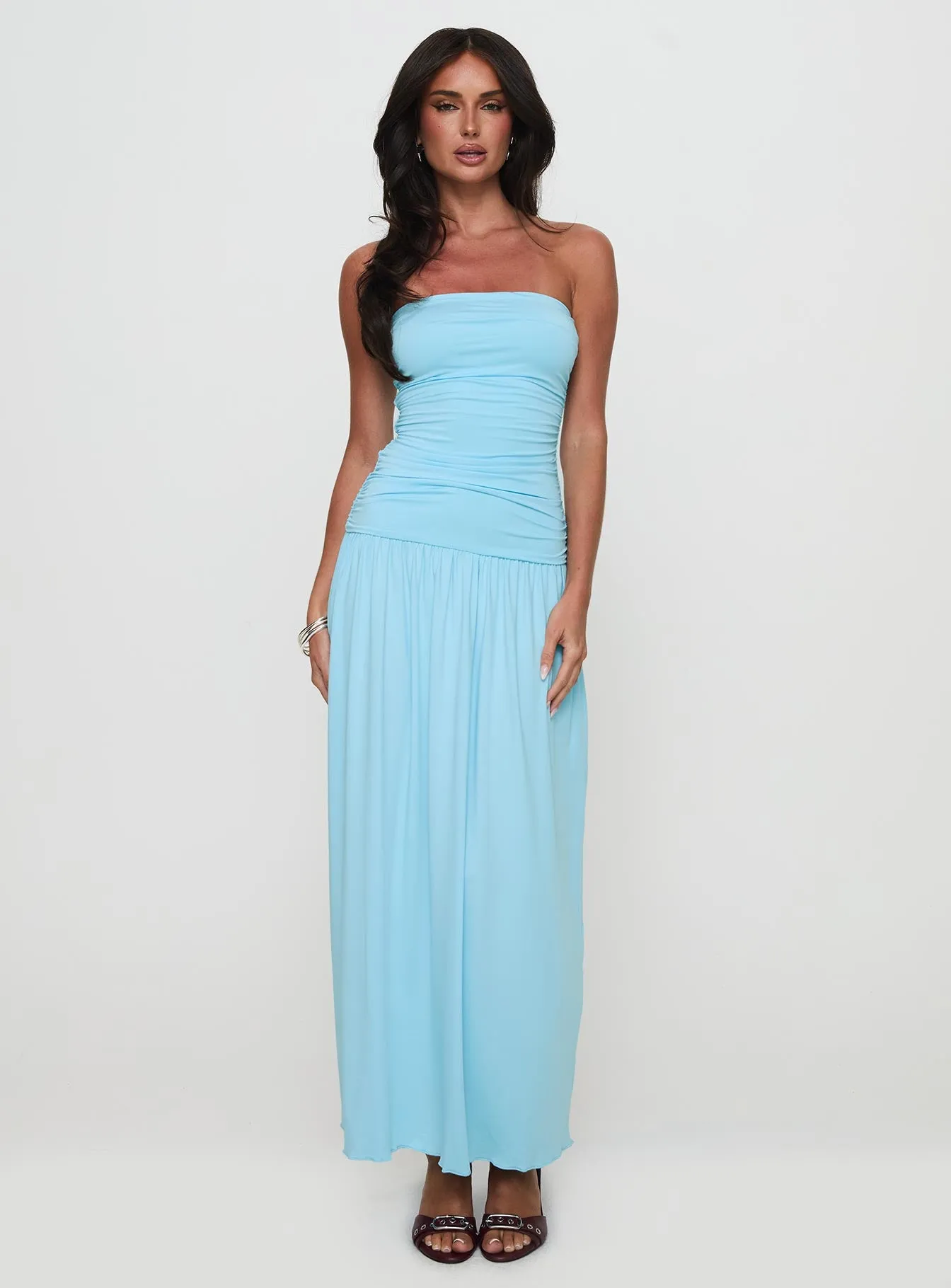 Glorie Strapless Maxi Dress Light Blue sold by Princess Polly product image thumbnail 2