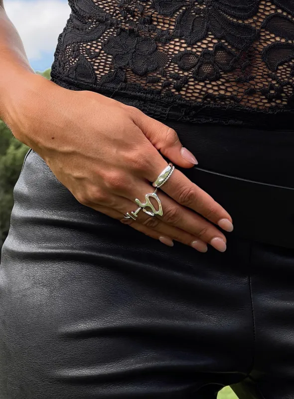 Better Together Ring Set Silver sold by Princess Polly