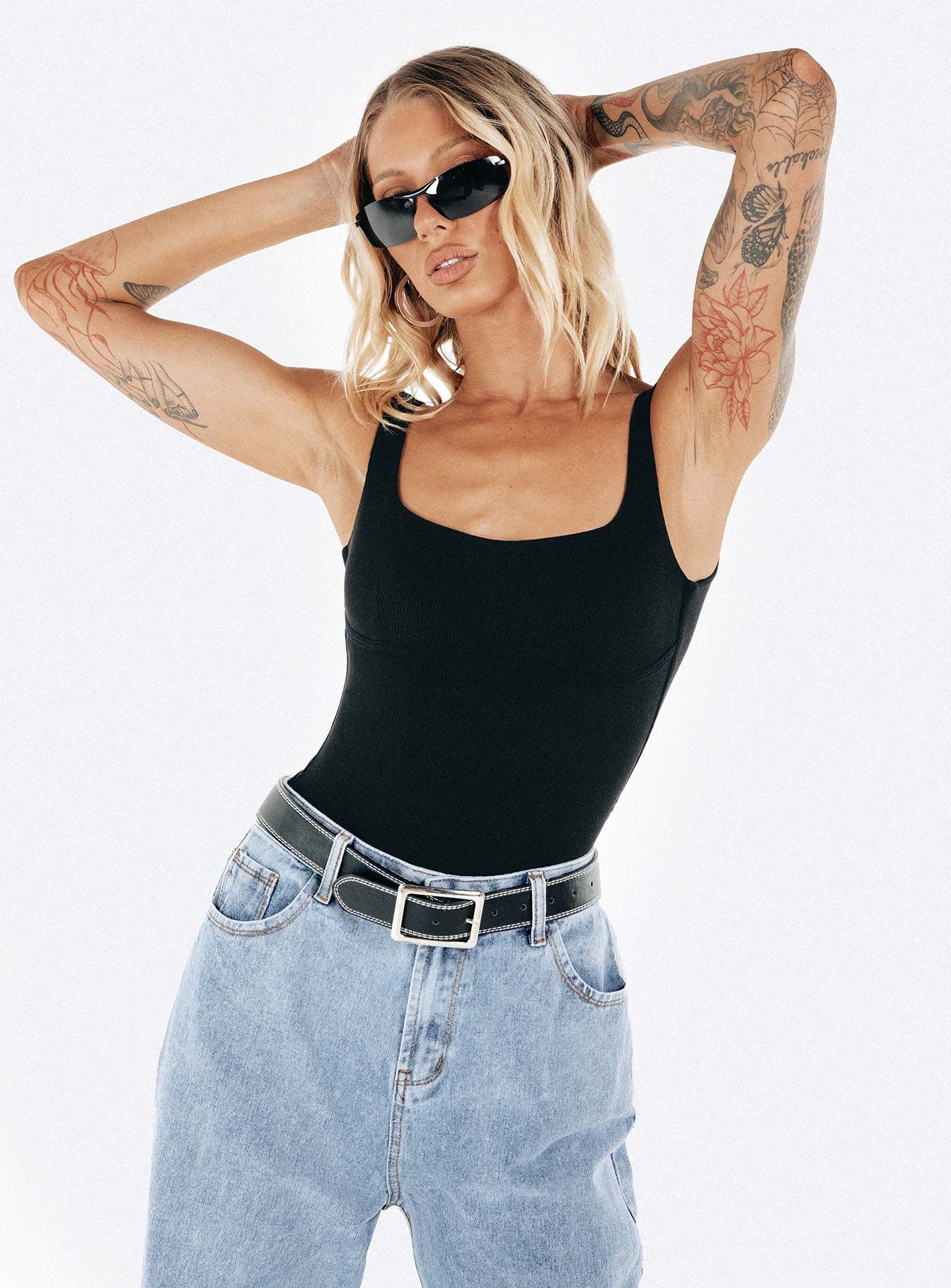 Crosby Bodysuit Black Tall sold by Princess Polly