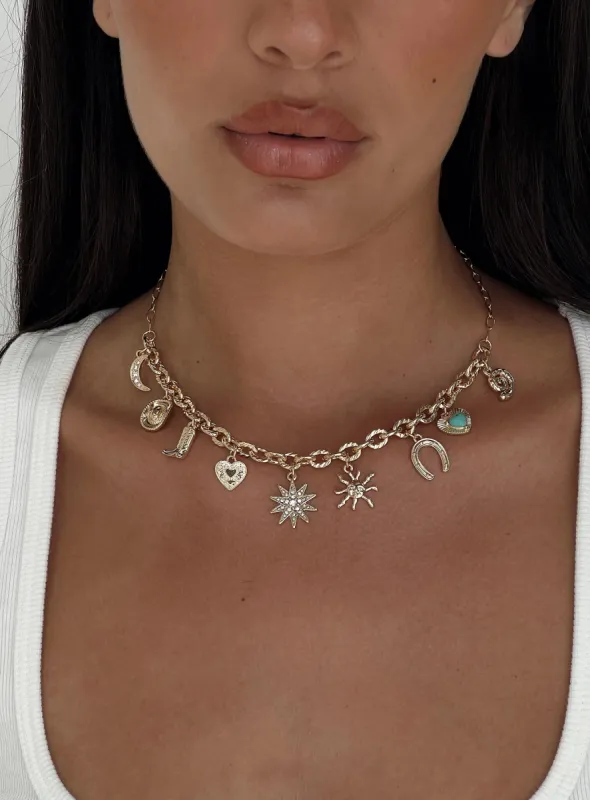 Lone Star Charm Neckalce Gold sold by Princess Polly
