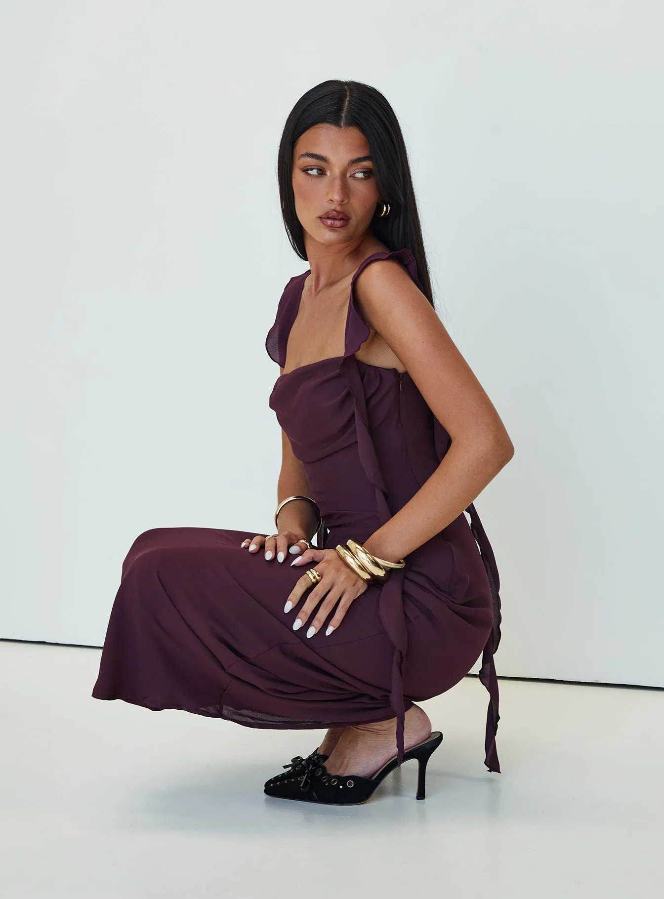 Lanai Maxi Dress Plum sold by Princess Polly