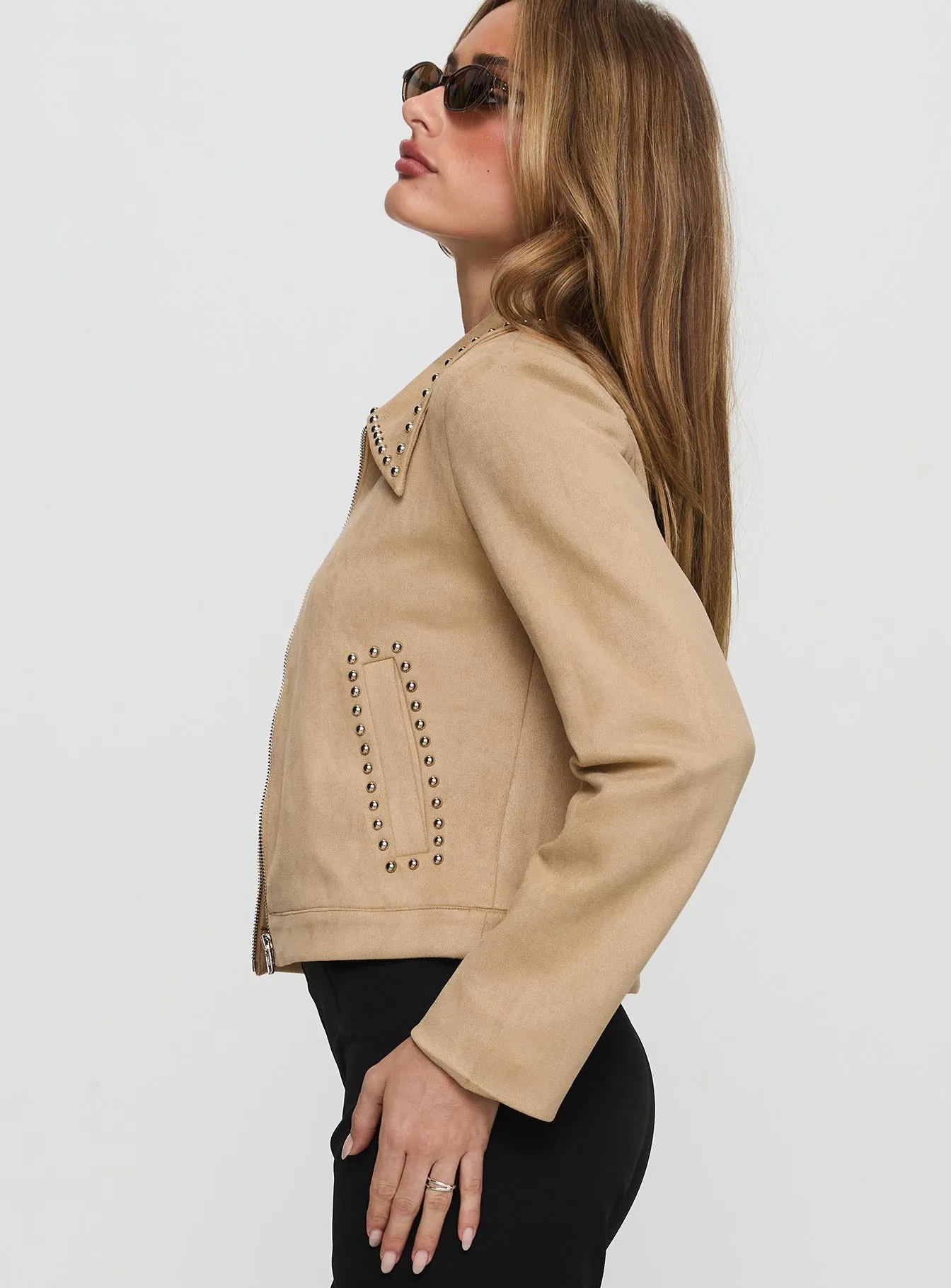 Hurleigh Faux Suede Jacket Brown sold by Princess Polly product image thumbnail 4