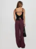Lorenne Mid Rise Pant Burgundy Pinstripe sold by Princess Polly