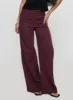 Lorenne Mid Rise Pant Burgundy Pinstripe sold by Princess Polly