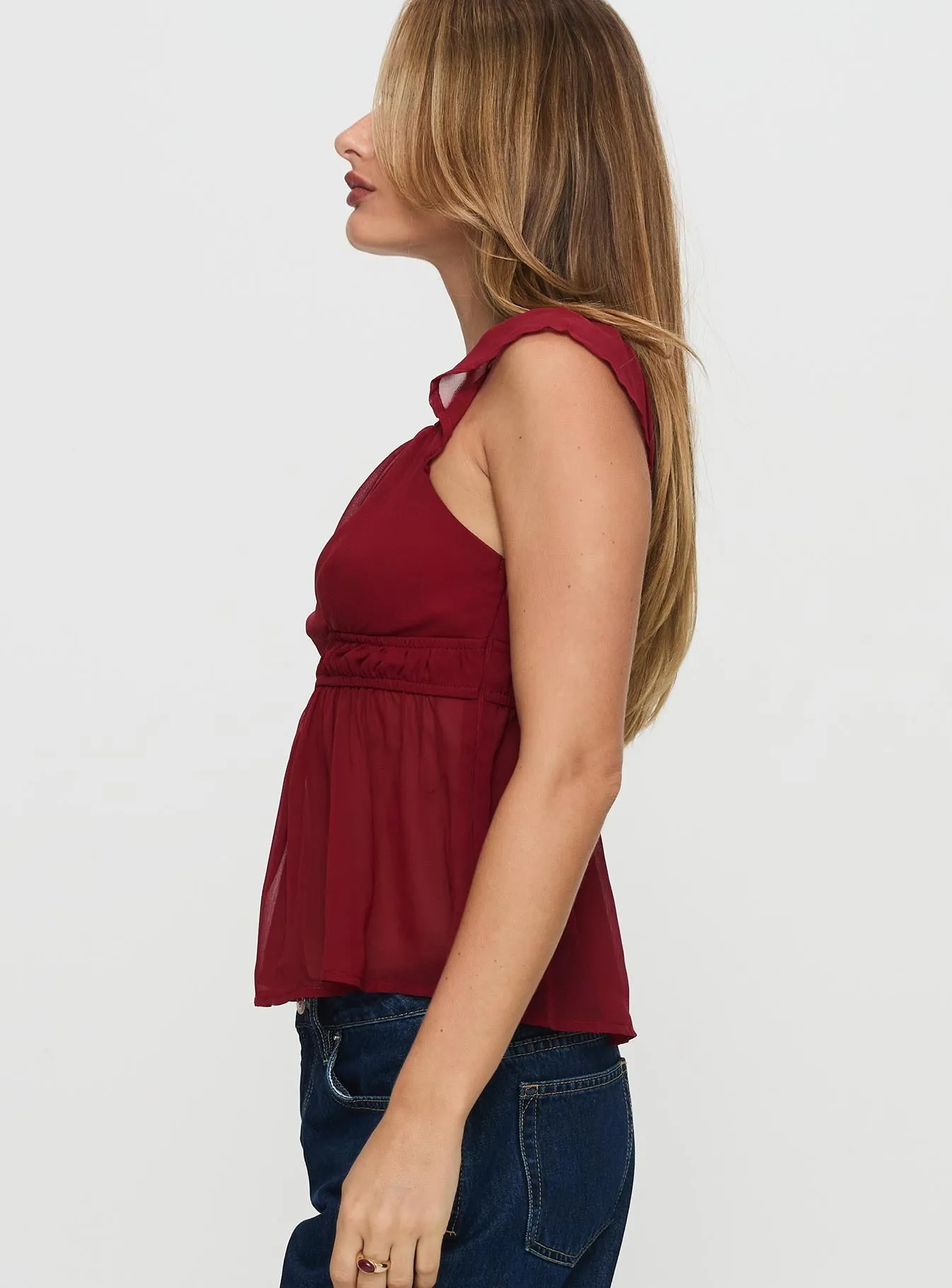 Elysea Top Burgundy sold by Princess Polly product image thumbnail 4