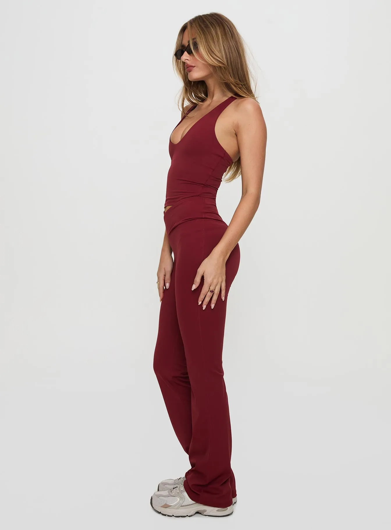 Sunday Session Active Flare Leg Pant Red sold by Princess Polly product image thumbnail 4