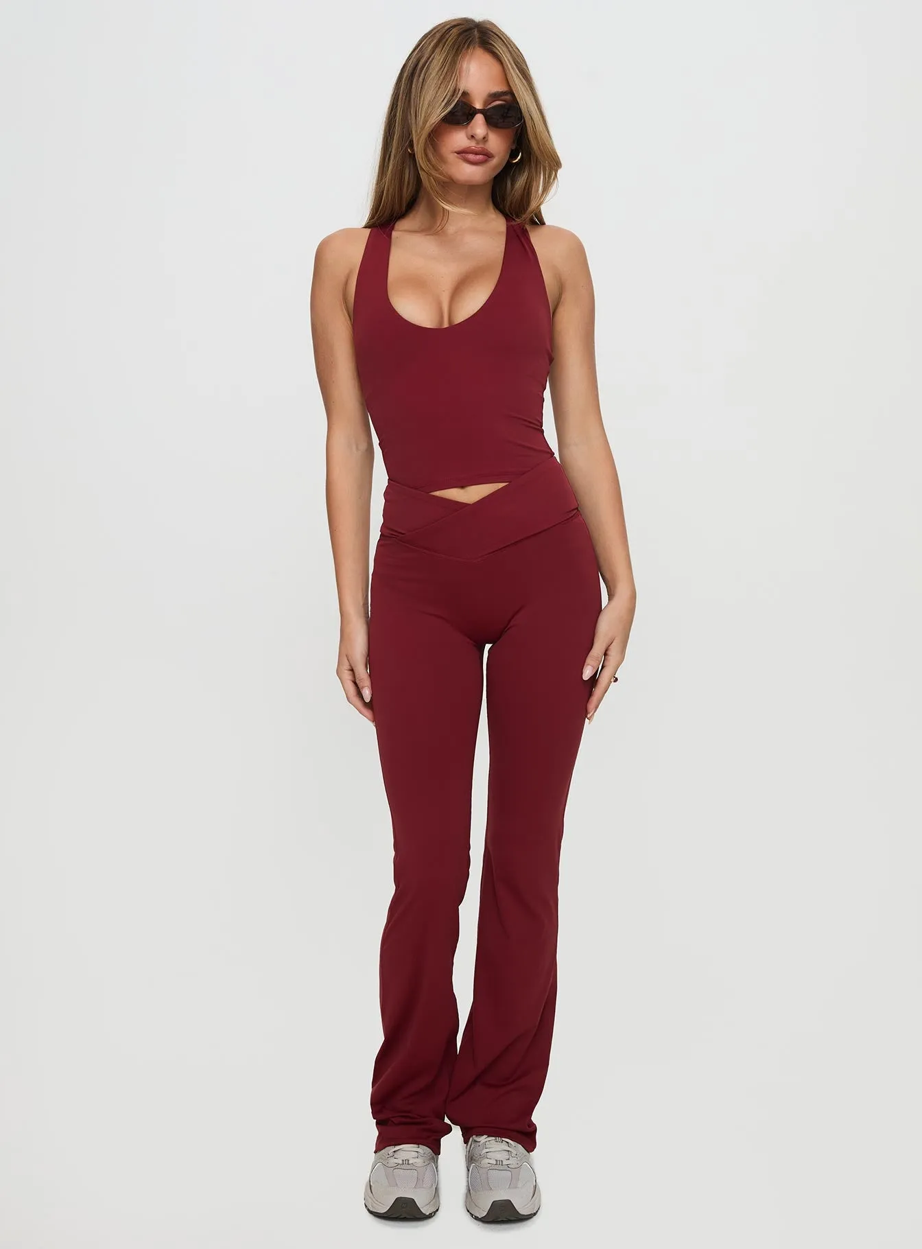 Sunday Session Active Flare Leg Pant Red sold by Princess Polly product image thumbnail 3