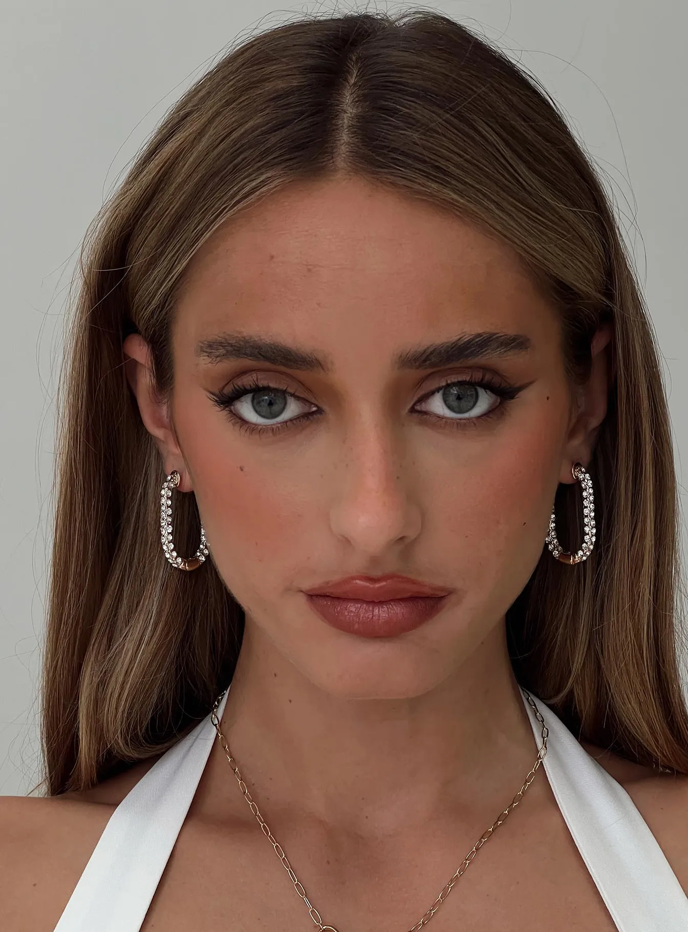 Merivale Diamante Earrings Gold sold by Princess Polly