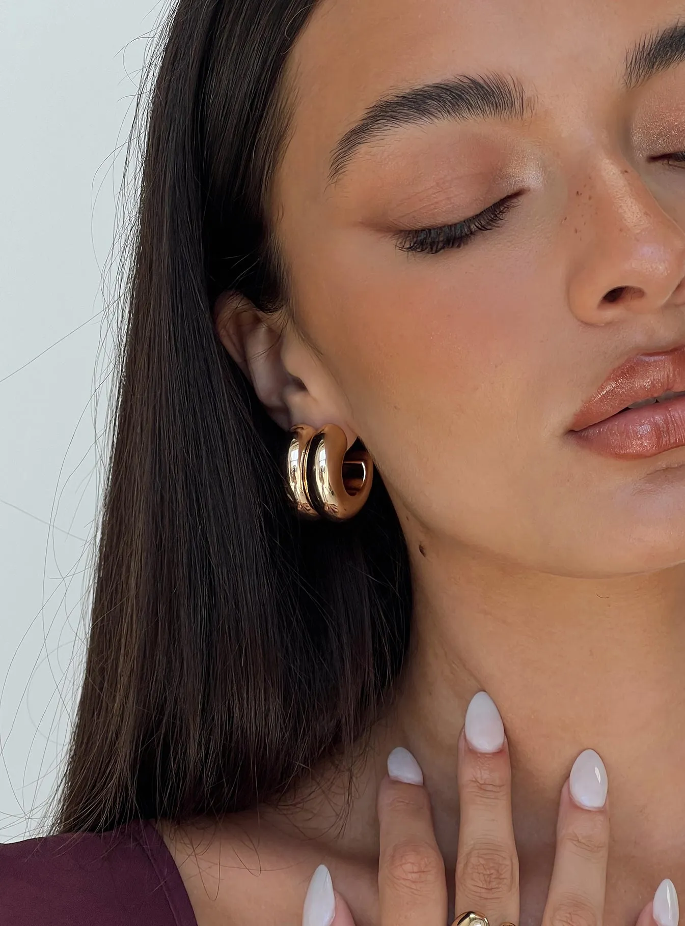 Take My Breath Double Hoop Earring Gold sold by Princess Polly