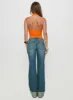 Toros Mid Rise Wide Leg Foldover Denim Jeans Mid Blue sold by Princess Polly