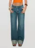 Toros Mid Rise Wide Leg Foldover Denim Jeans Mid Blue sold by Princess Polly
