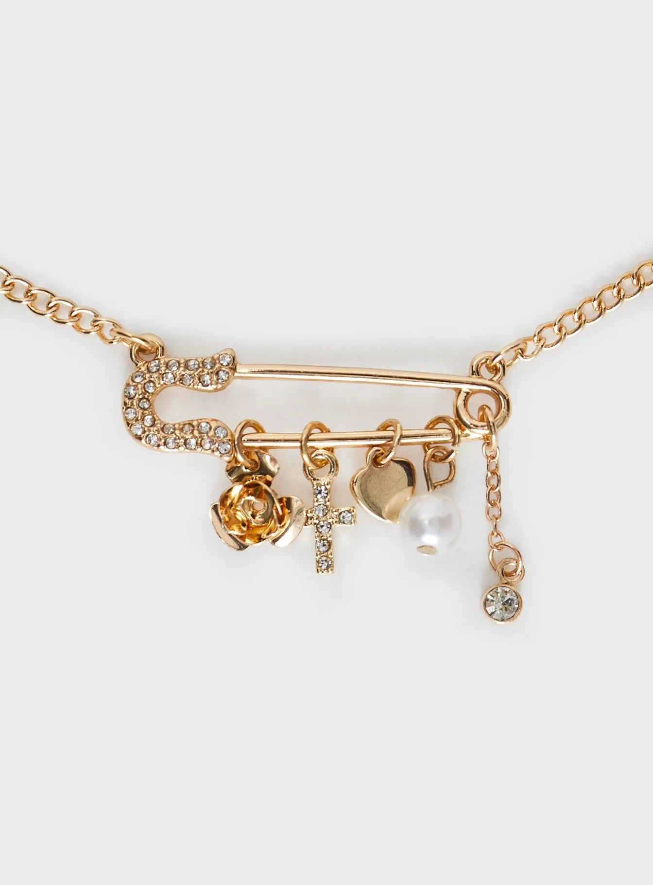 Pin Me Up Necklace Gold sold by Princess Polly product image thumbnail 3