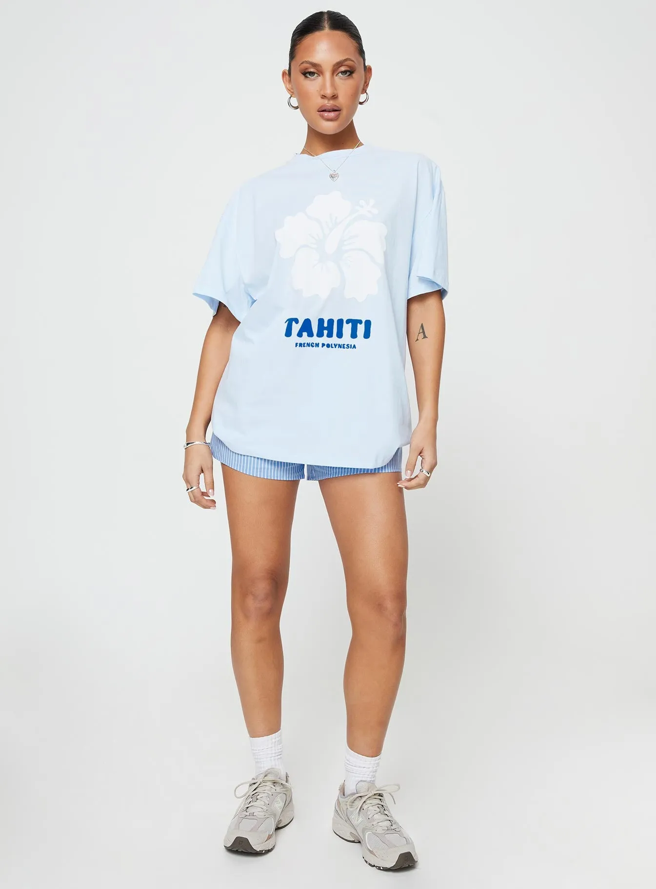 Tahiti Island Oversized Tee Blue sold by Princess Polly product image thumbnail 3
