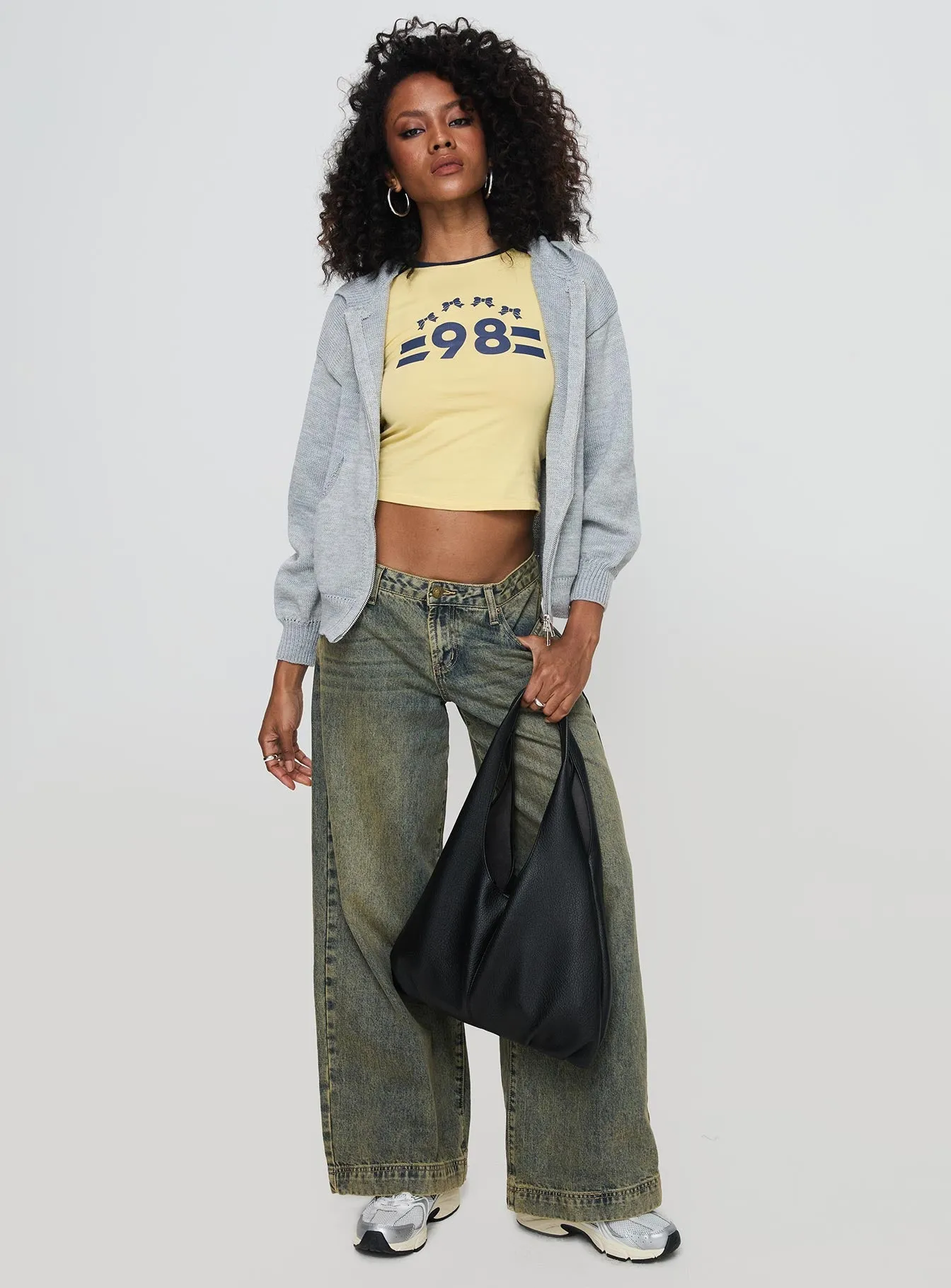 Morrigan Zip Up Hooded Sweater Grey Marle sold by Princess Polly product image thumbnail 3