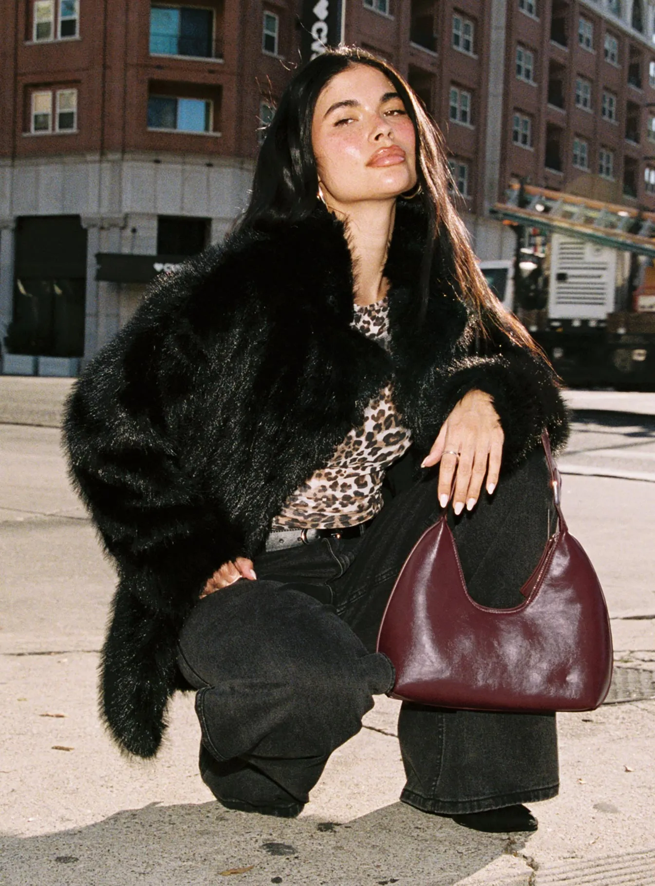 Super Trouper Faux Fur Jacket Black sold by Princess Polly product image thumbnail 3