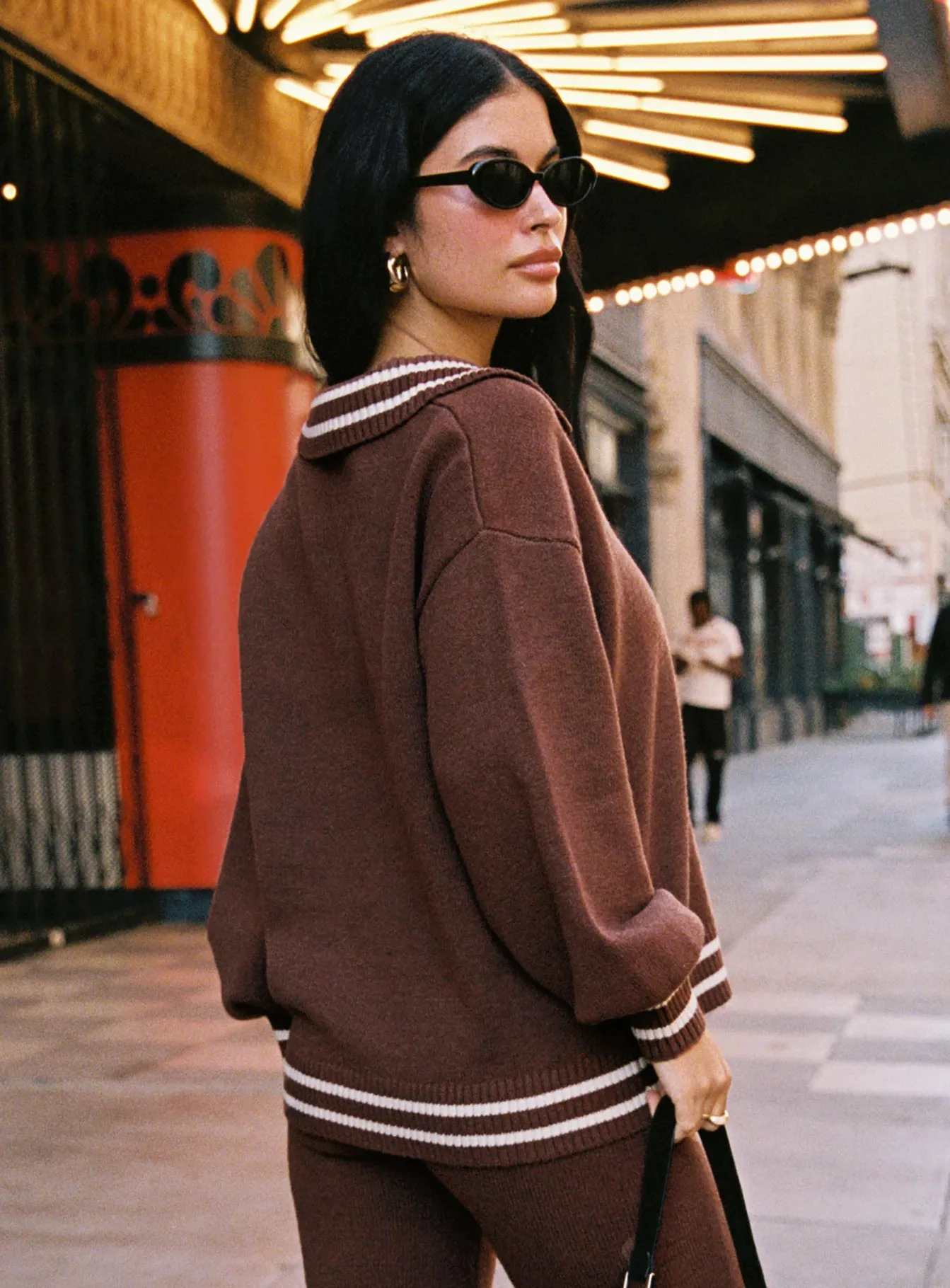 Square One Collared Jumper Brown / Cream sold by Princess Polly product image thumbnail 3