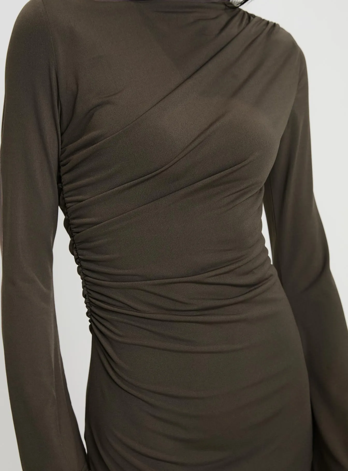 Arte Deco Long Sleeve Mini Dress Mocha sold by Princess Polly product image thumbnail 5