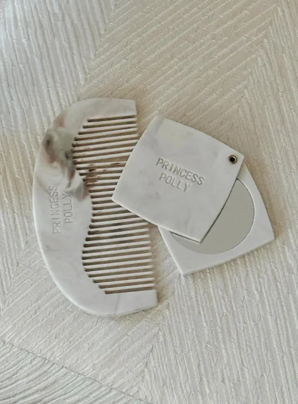 Isabetta Comb And Mirror Pack Cream sold by Princess Polly