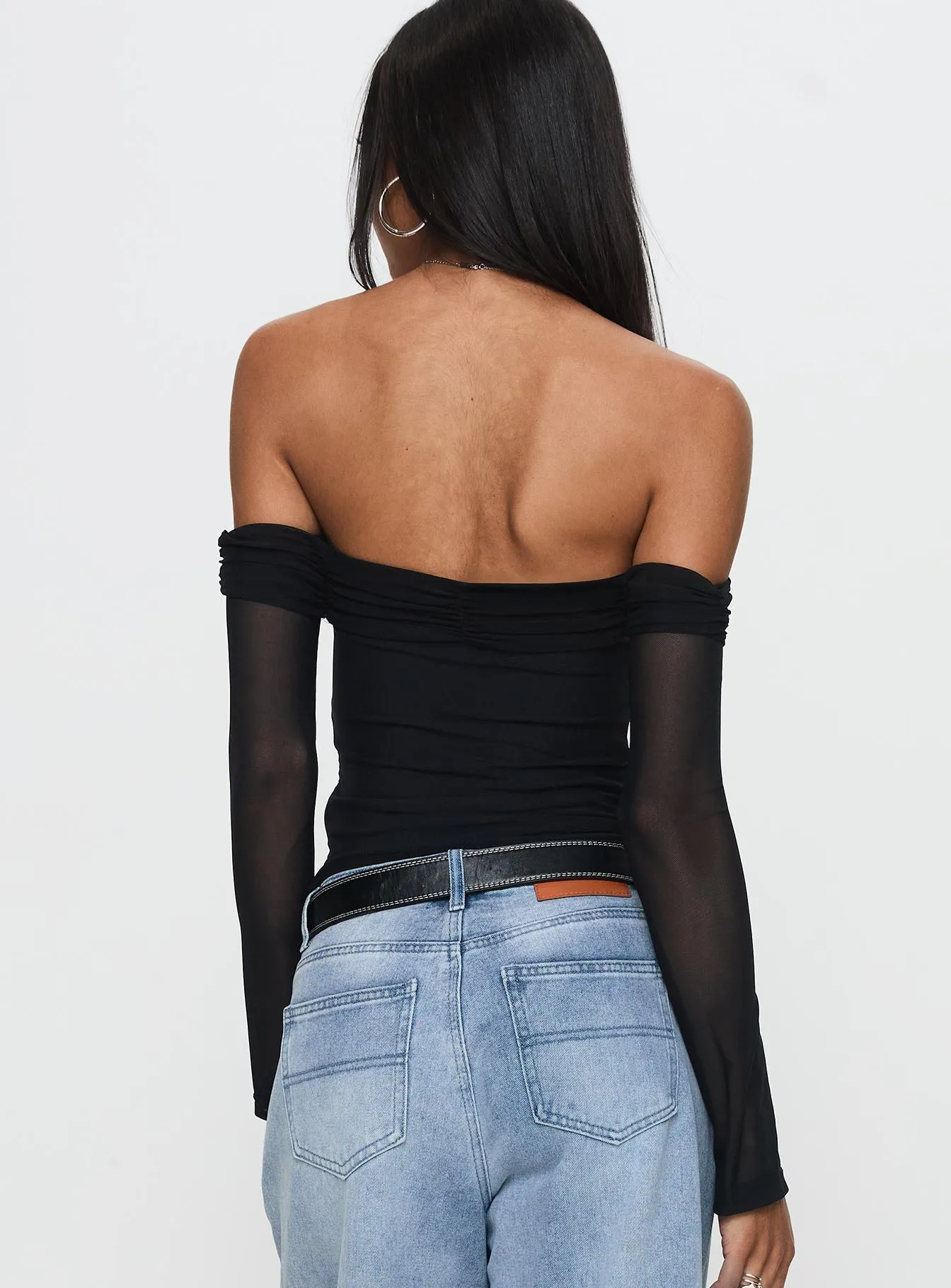 Saelan Off Shoulder Long Sleeve Top Black sold by Princess Polly product image thumbnail 5