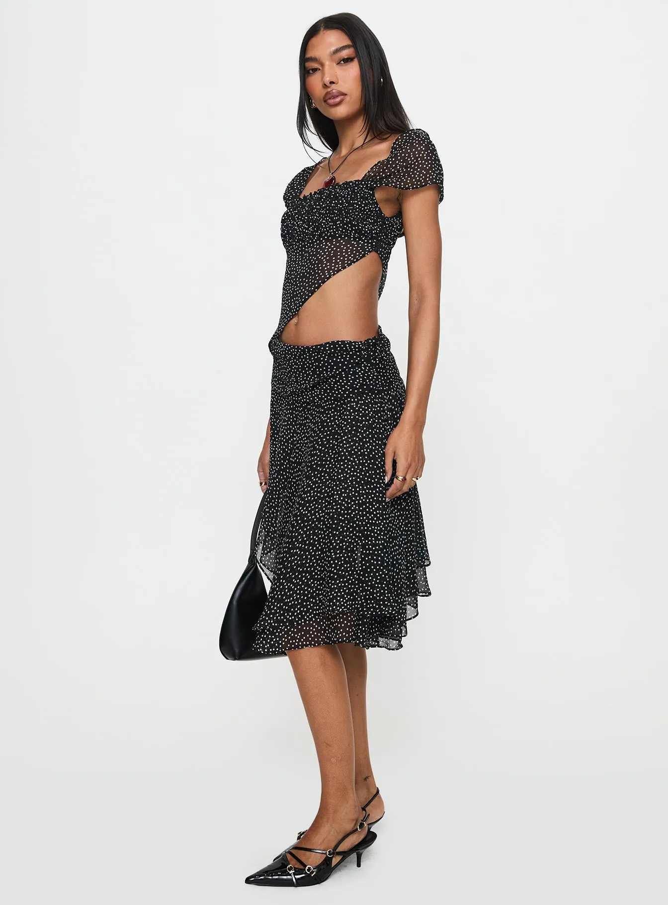 Legacy Midi Skirt Onyx Polka sold by Princess Polly product image thumbnail 4