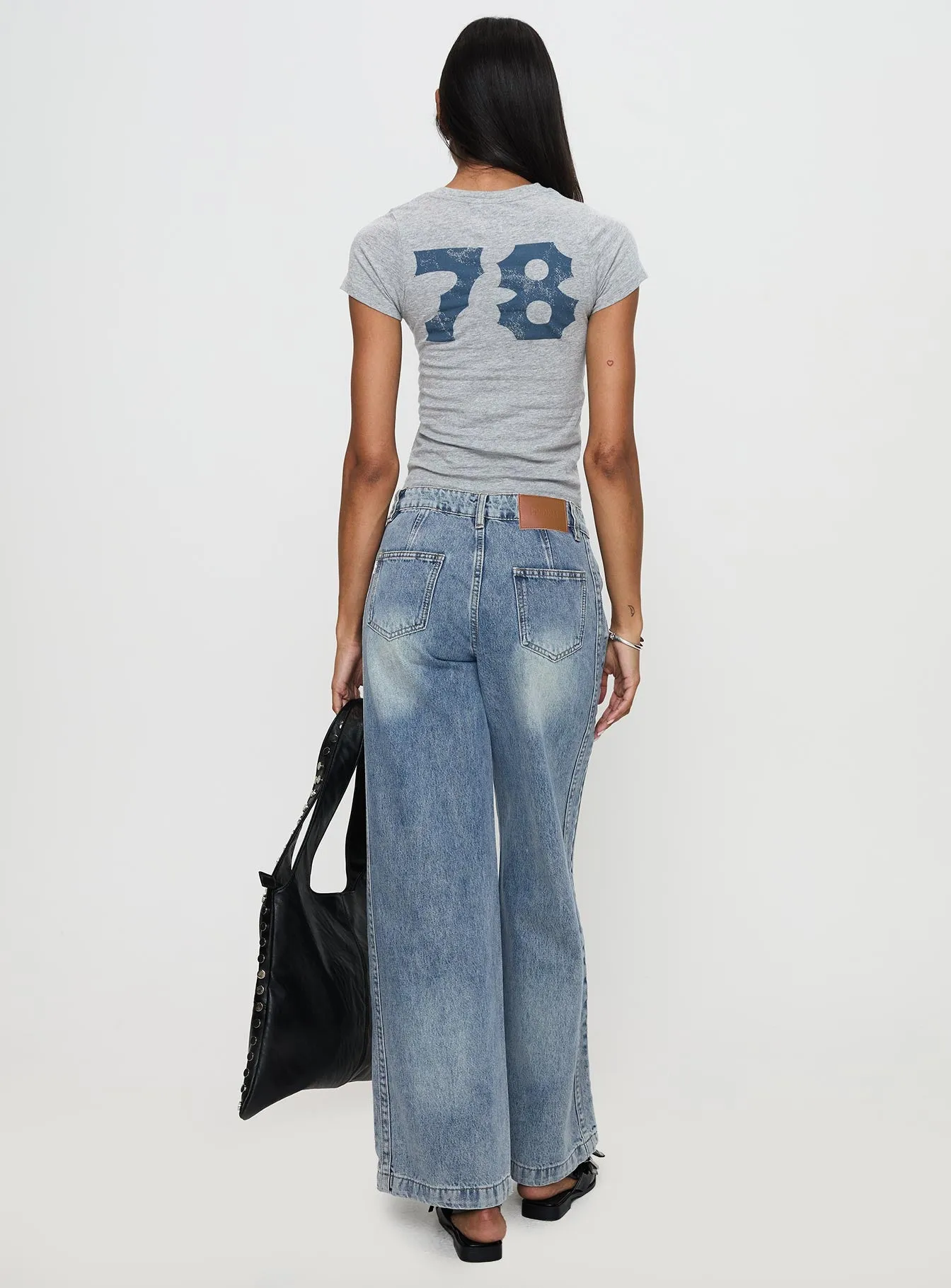 Skipper Low Rise Wide Leg Jeans Vintage Blue sold by Princess Polly product image thumbnail 5