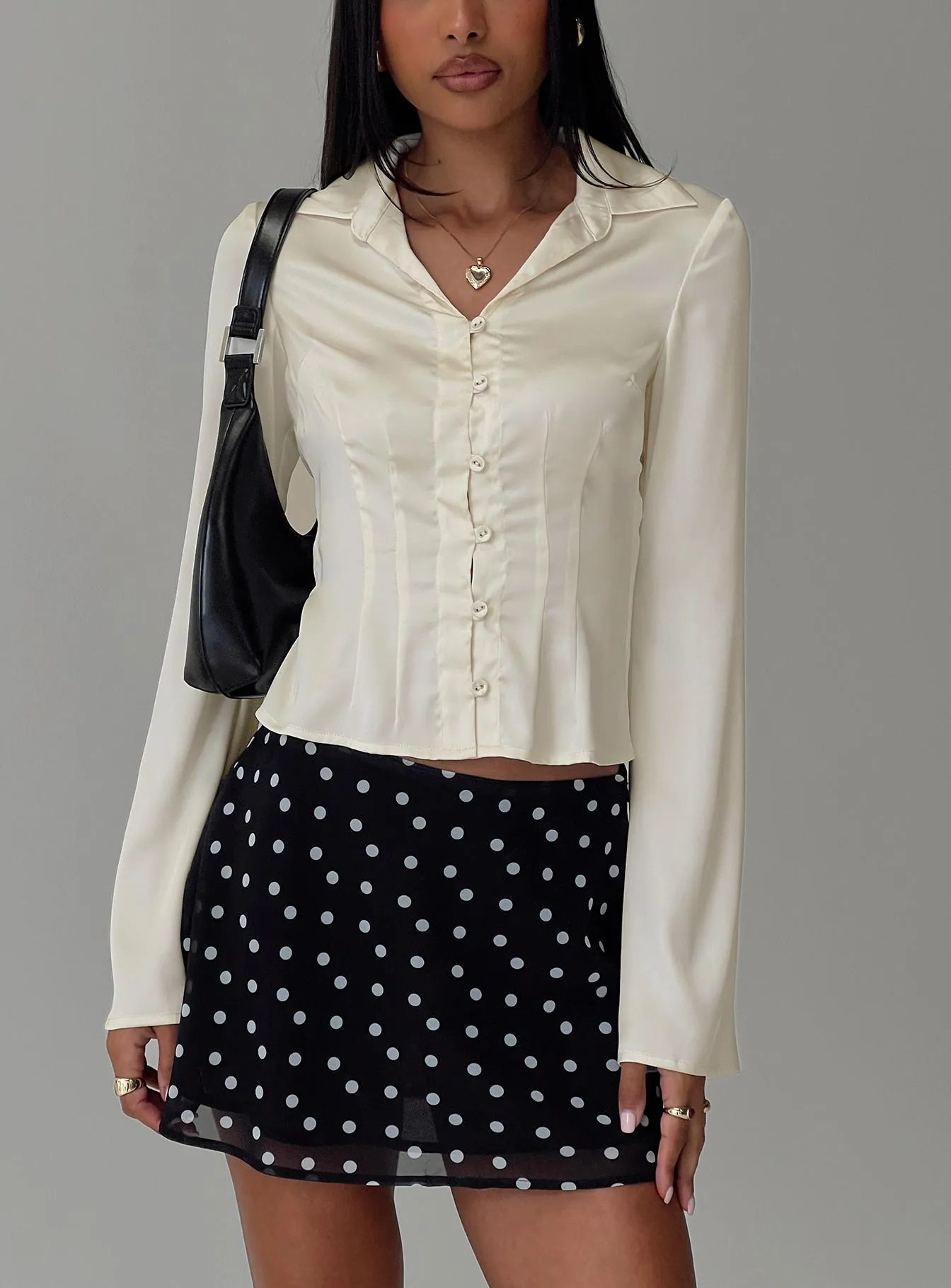 Miravella Long Sleeve Top Cream sold by Princess Polly