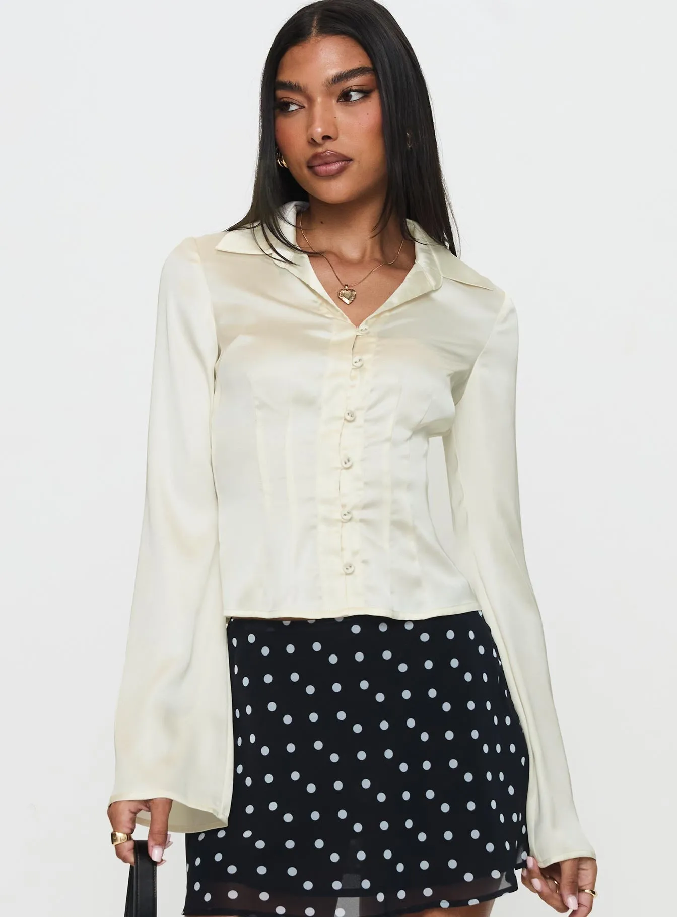 Miravella Long Sleeve Top Cream sold by Princess Polly product image thumbnail 2