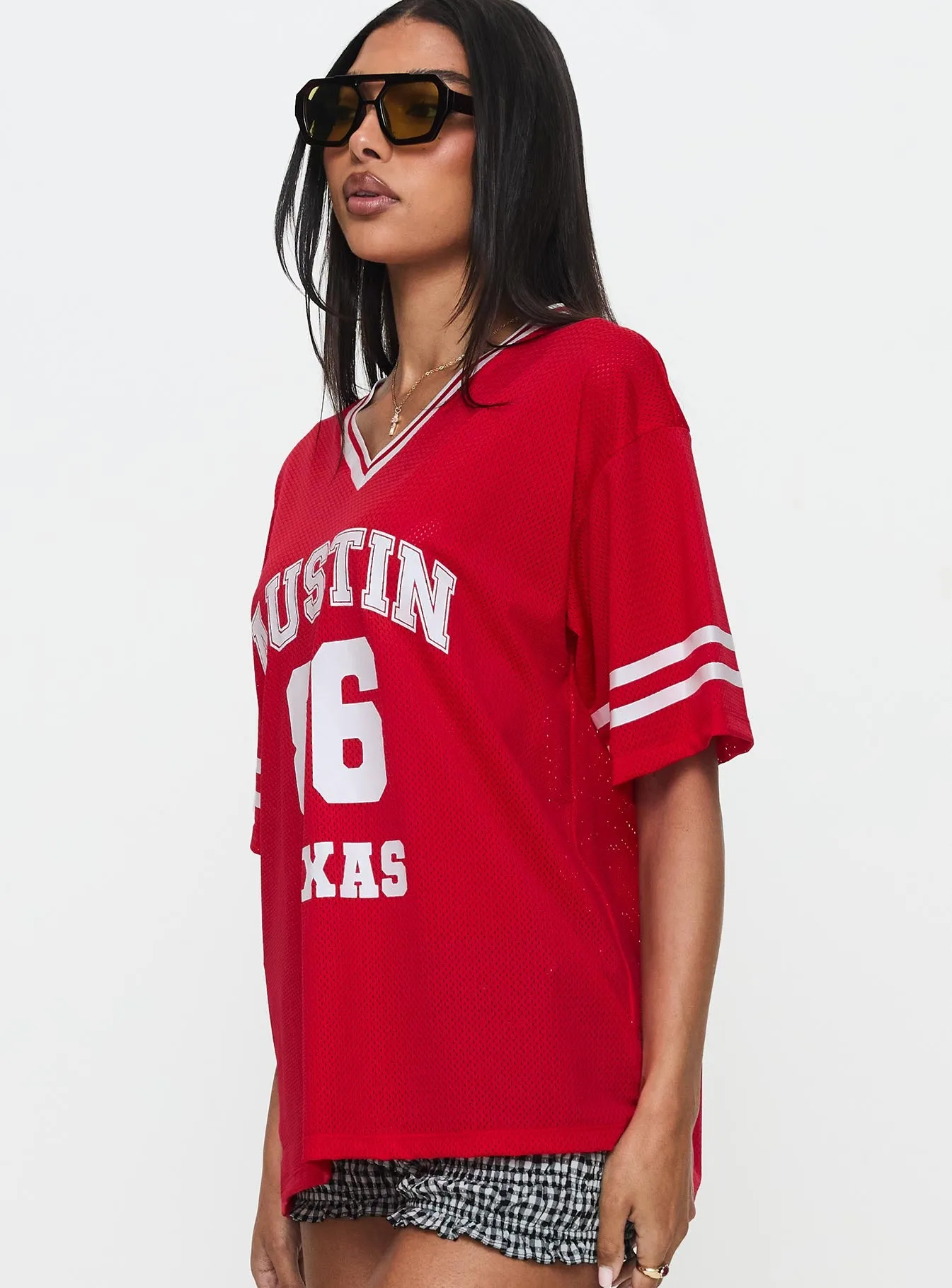 Austin Texas Sports Jersey Top Red sold by Princess Polly product image thumbnail 3