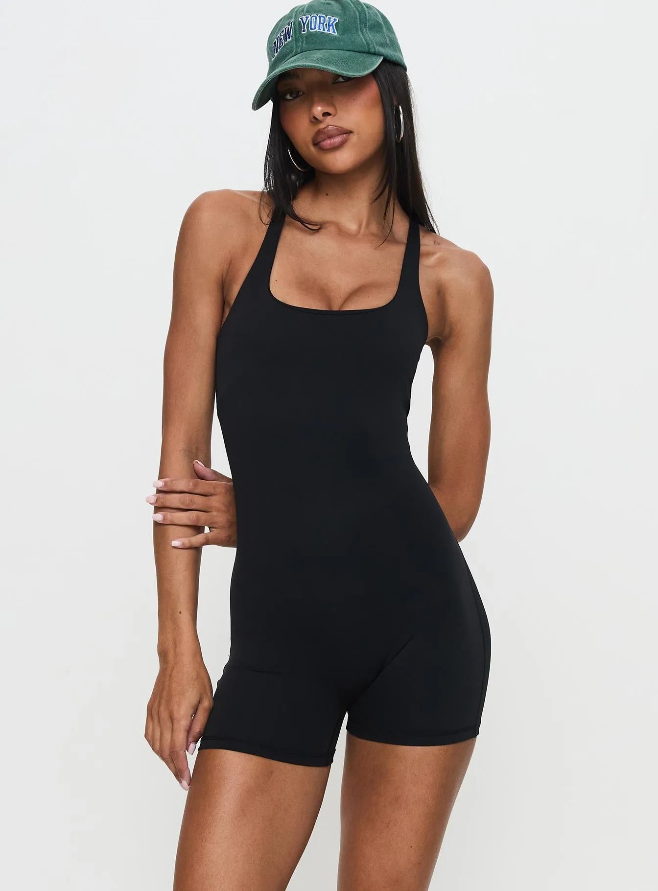 Run The Play Active Romper Black sold by Princess Polly product image thumbnail 2