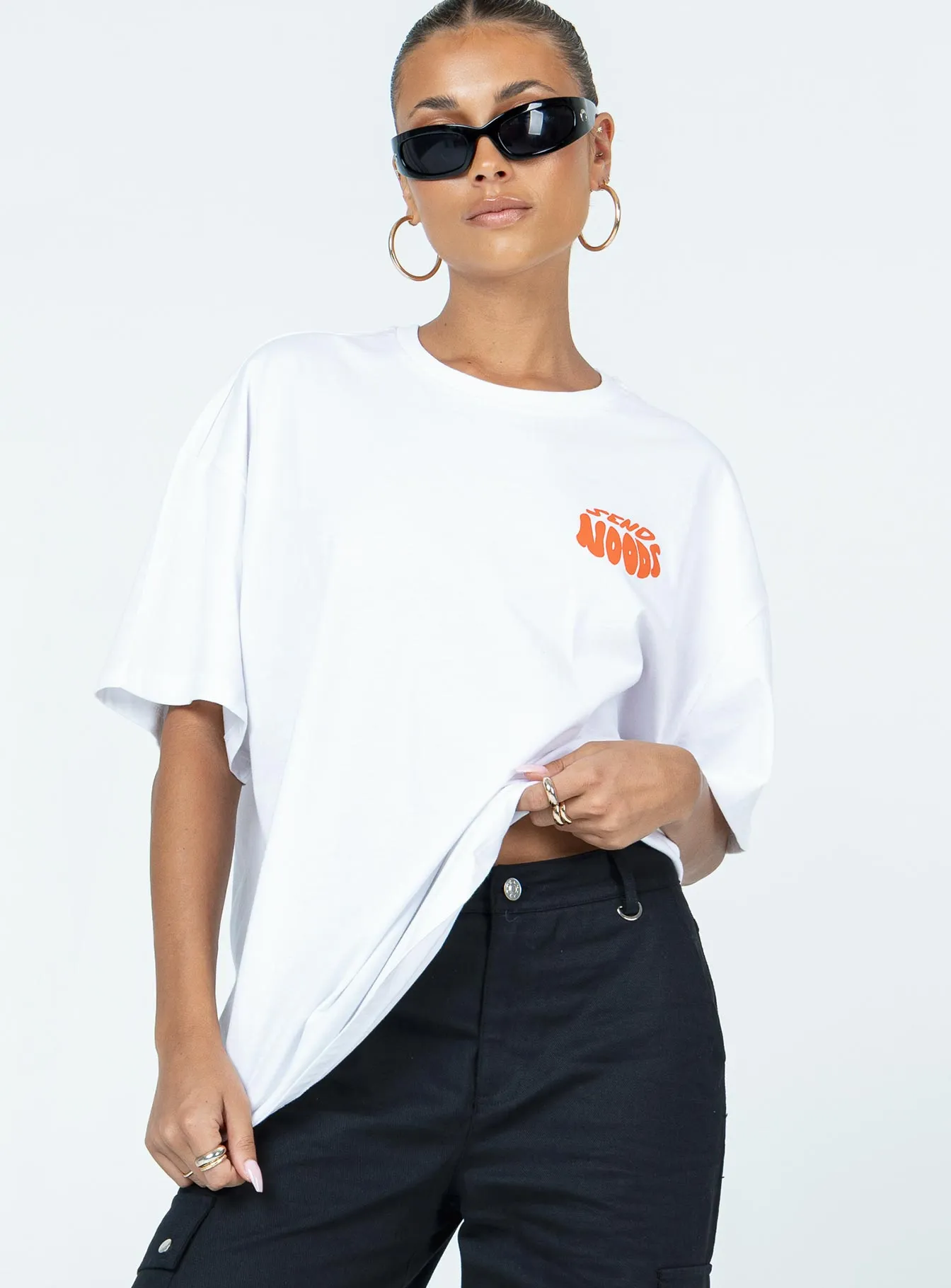 Noods Oversized Tee White sold by Princess Polly product image thumbnail 2