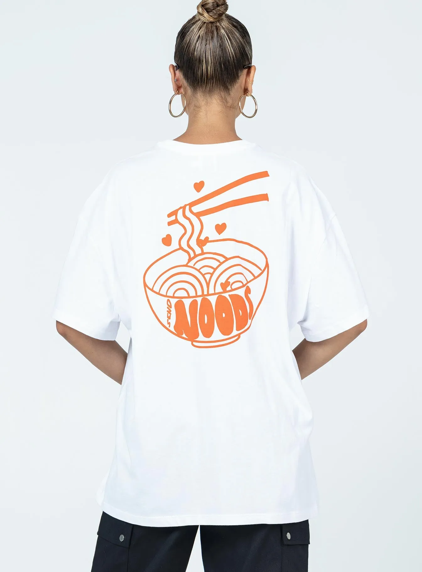 Noods Oversized Tee White sold by Princess Polly product image thumbnail 5