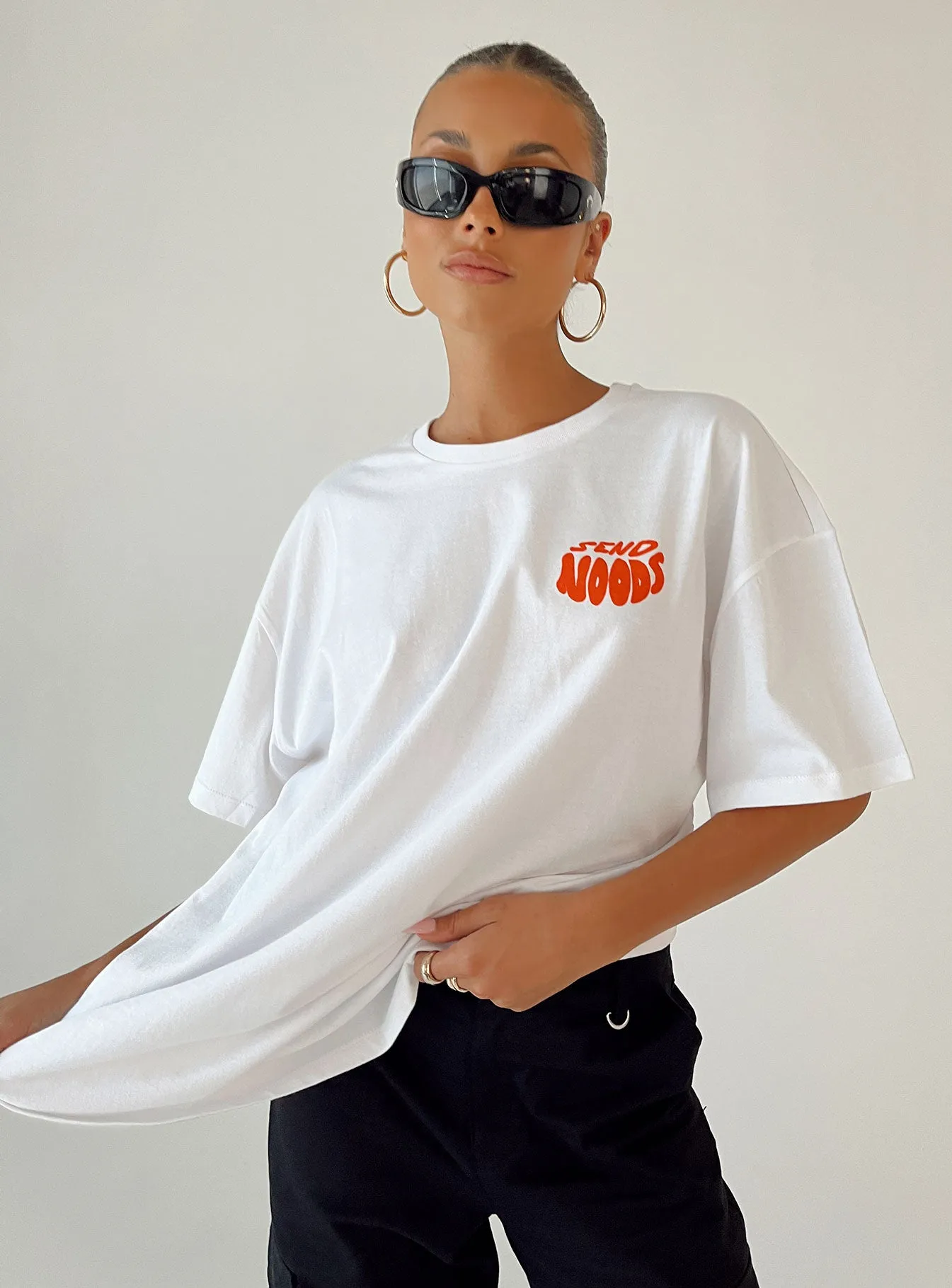 Noods Oversized Tee White sold by Princess Polly