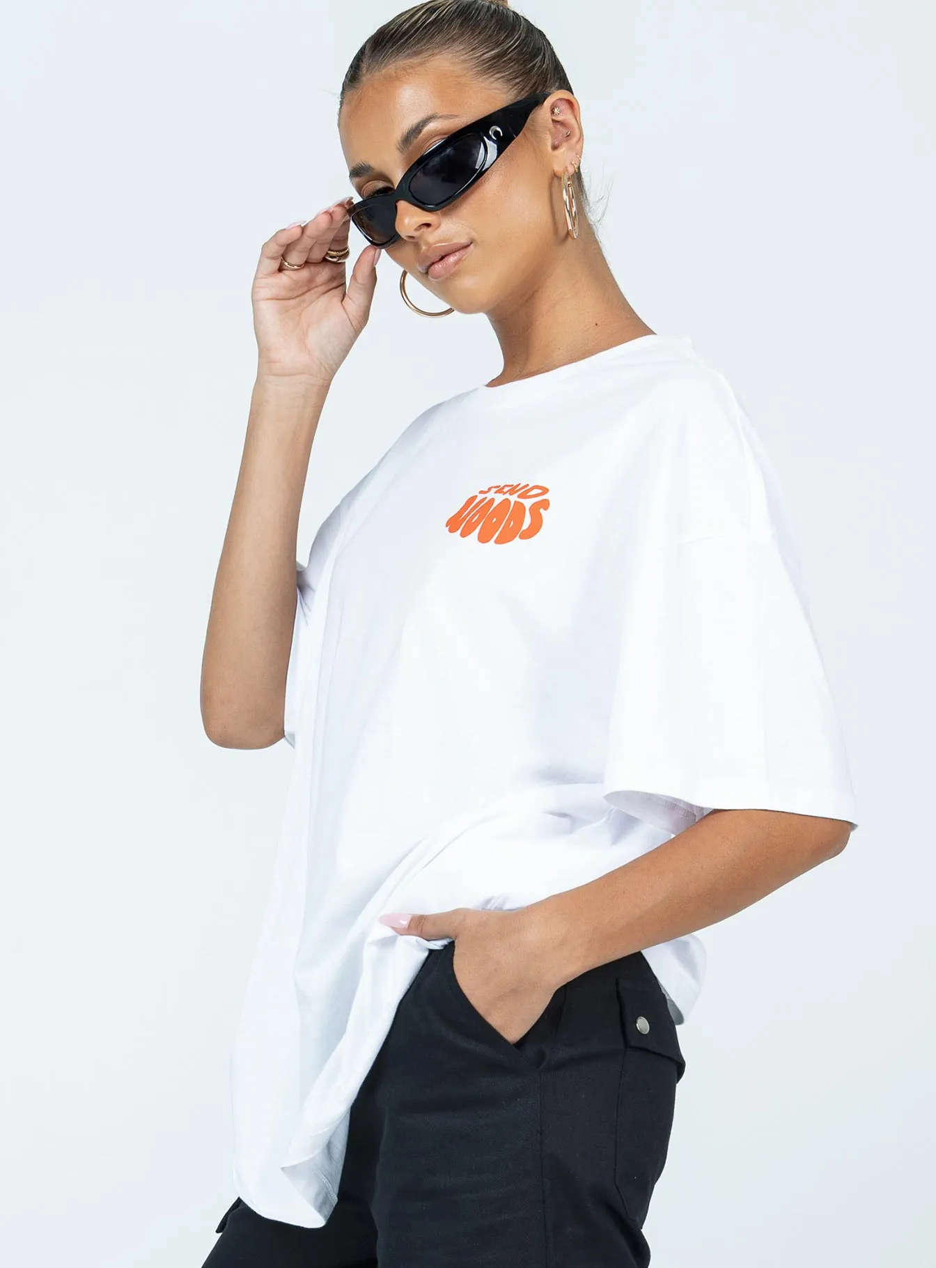 Noods Oversized Tee White sold by Princess Polly product image thumbnail 4