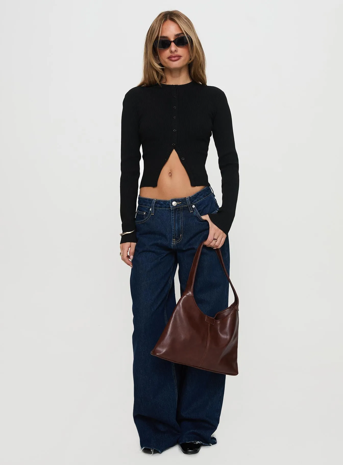 Suzu Long Sleeve Knit Top Black sold by Princess Polly product image thumbnail 3