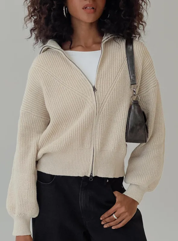 Merivale Knit Sweater Beige sold by Princess Polly