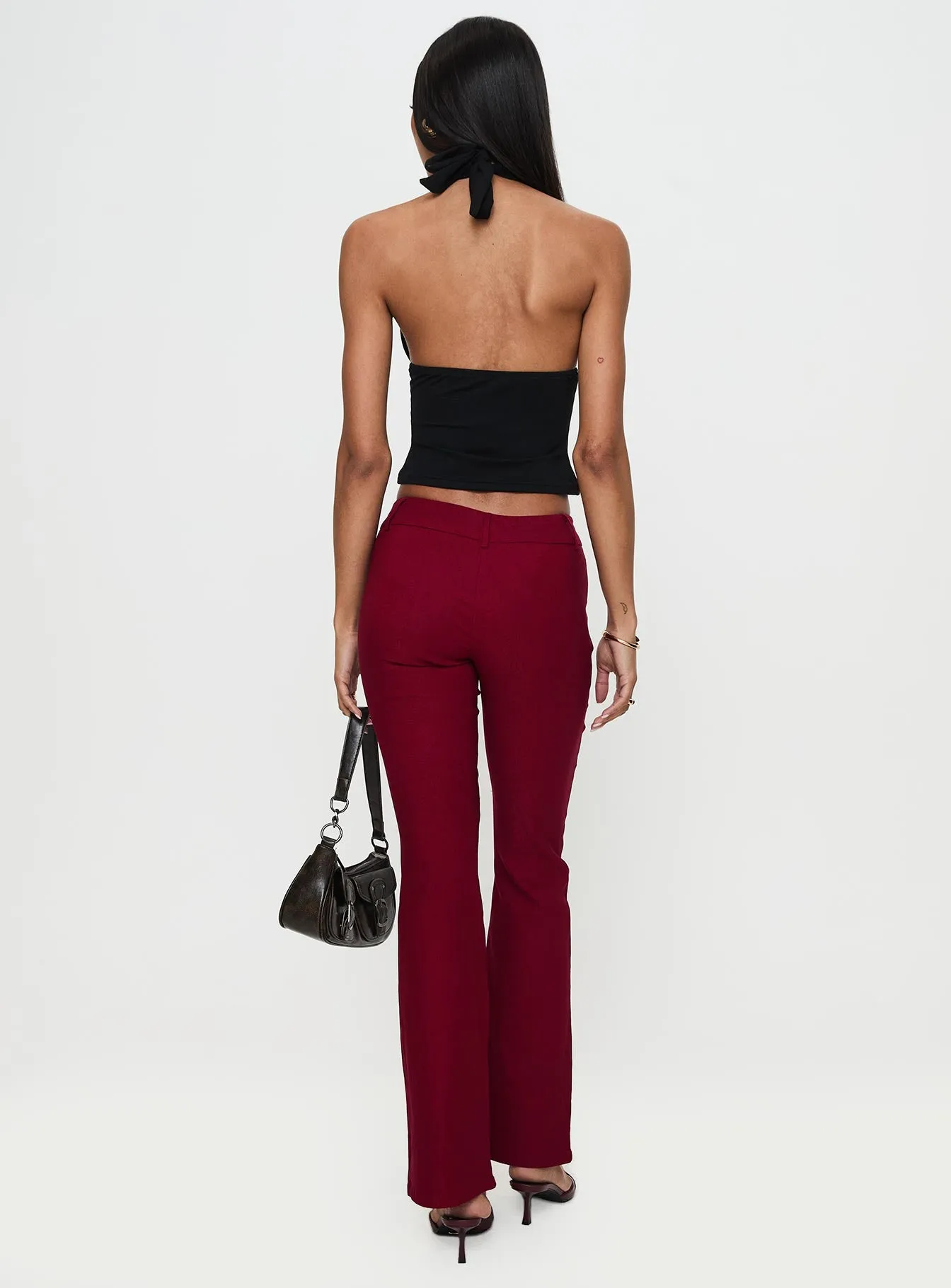 Kinkirk Flared Pants Burgundy sold by Princess Polly product image thumbnail 5