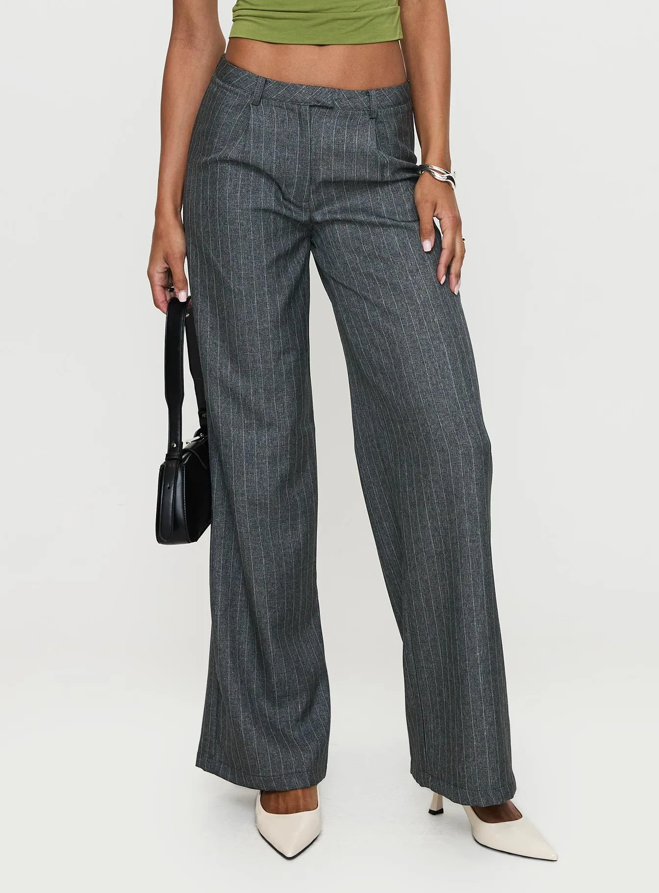Broadcast Pants Grey Pinstripe sold by Princess Polly product image thumbnail 2
