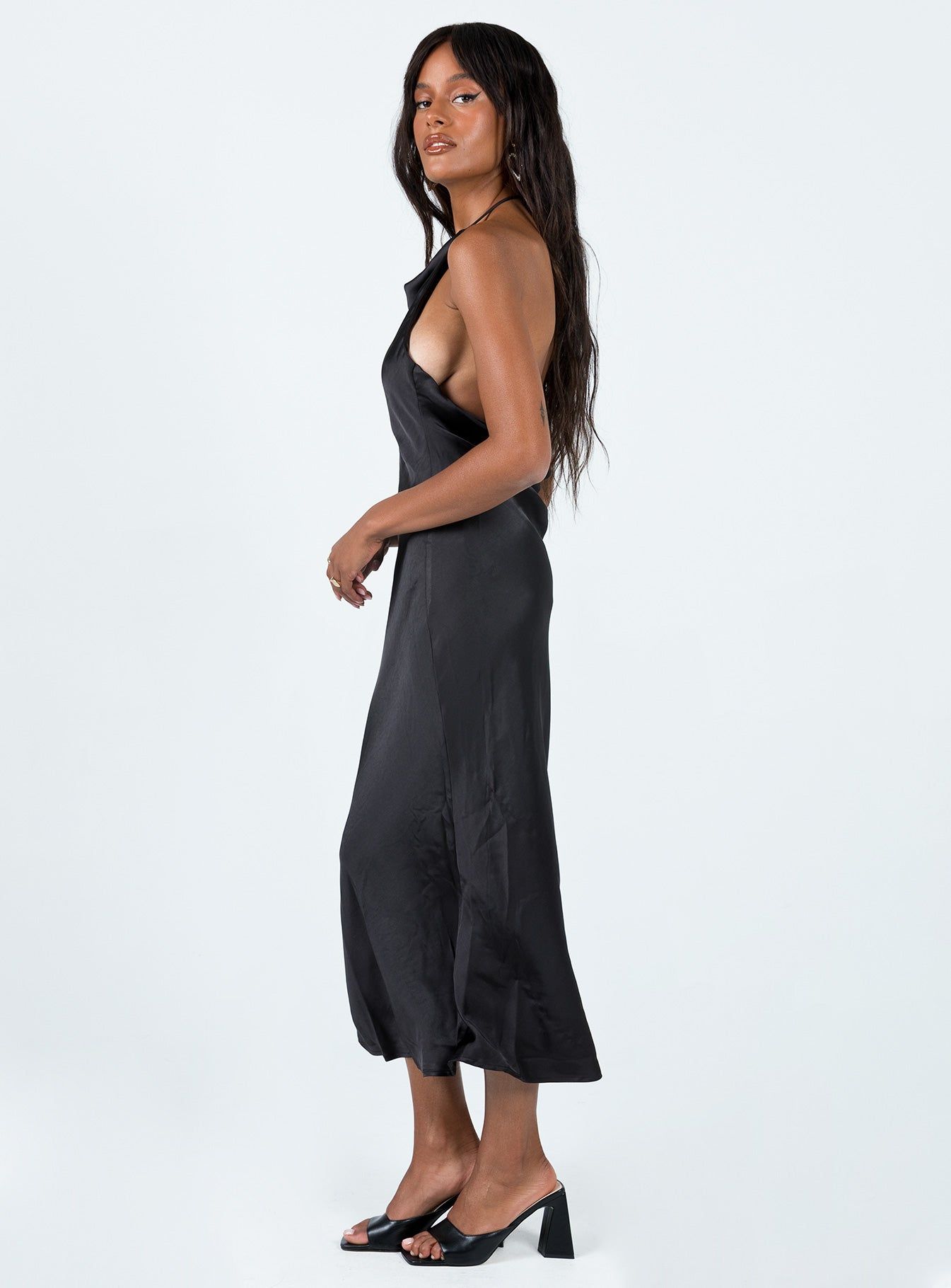 Broughton Halter Midi Dress Black sold by Princess Polly product image thumbnail 4